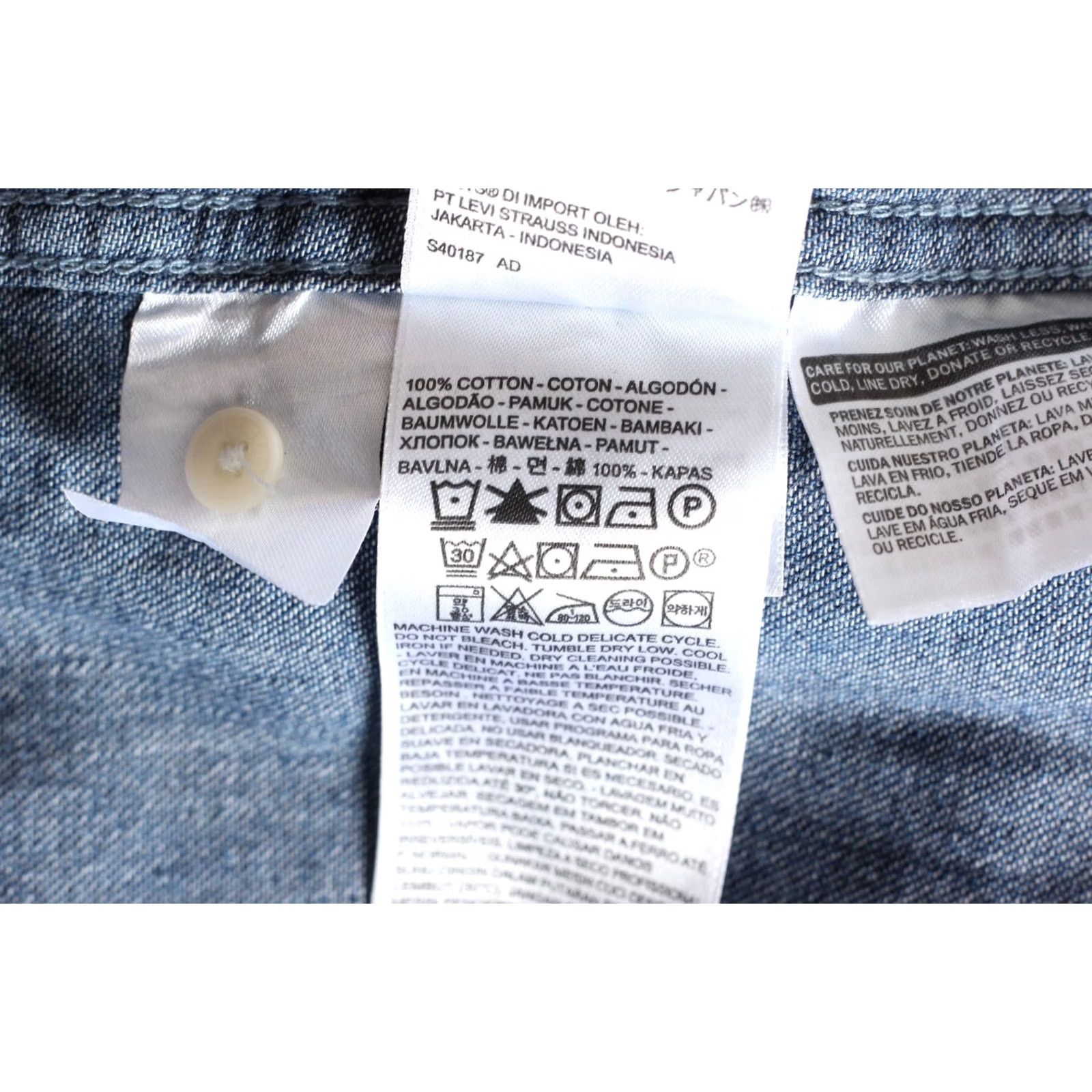 Levi's VINTAGE Levi’s Barstow Western Denim Shirt Men M Long Sleeve Blue VR2956 Size US M / EU 48-50 / 2 - 6 Thumbnail