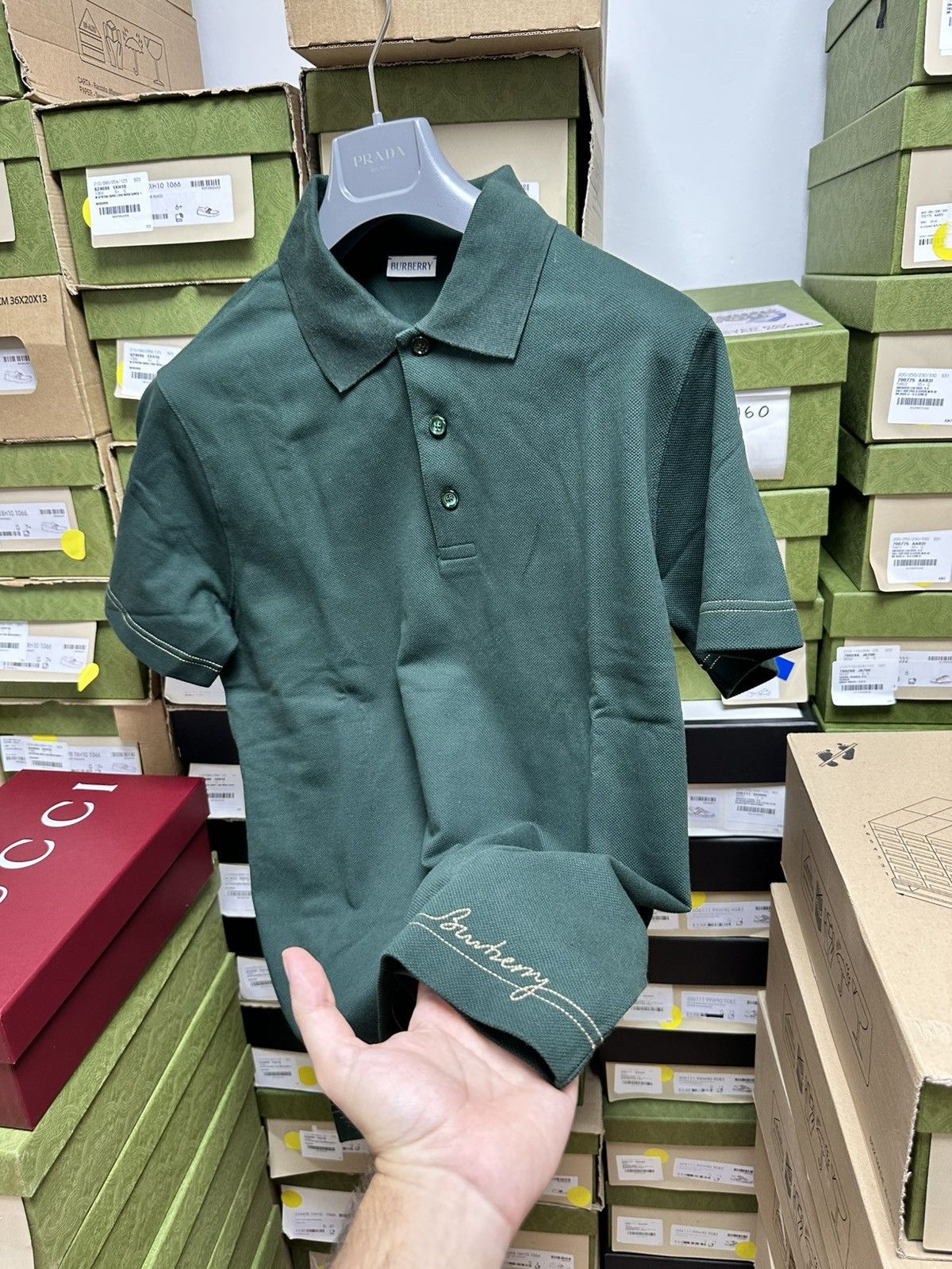 BURBERRY ダークグリーン ポロシャツ M 三越伊勢丹 | burberry/バーバリー通販 | チェックカラー