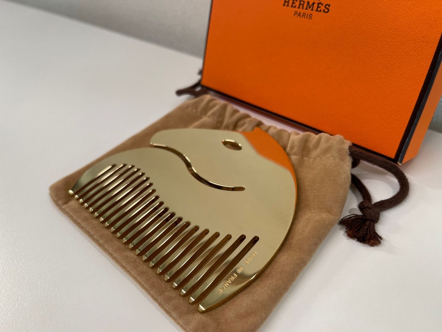Hermes Horse Cheval Gold Metal Comb Super Rare!!!