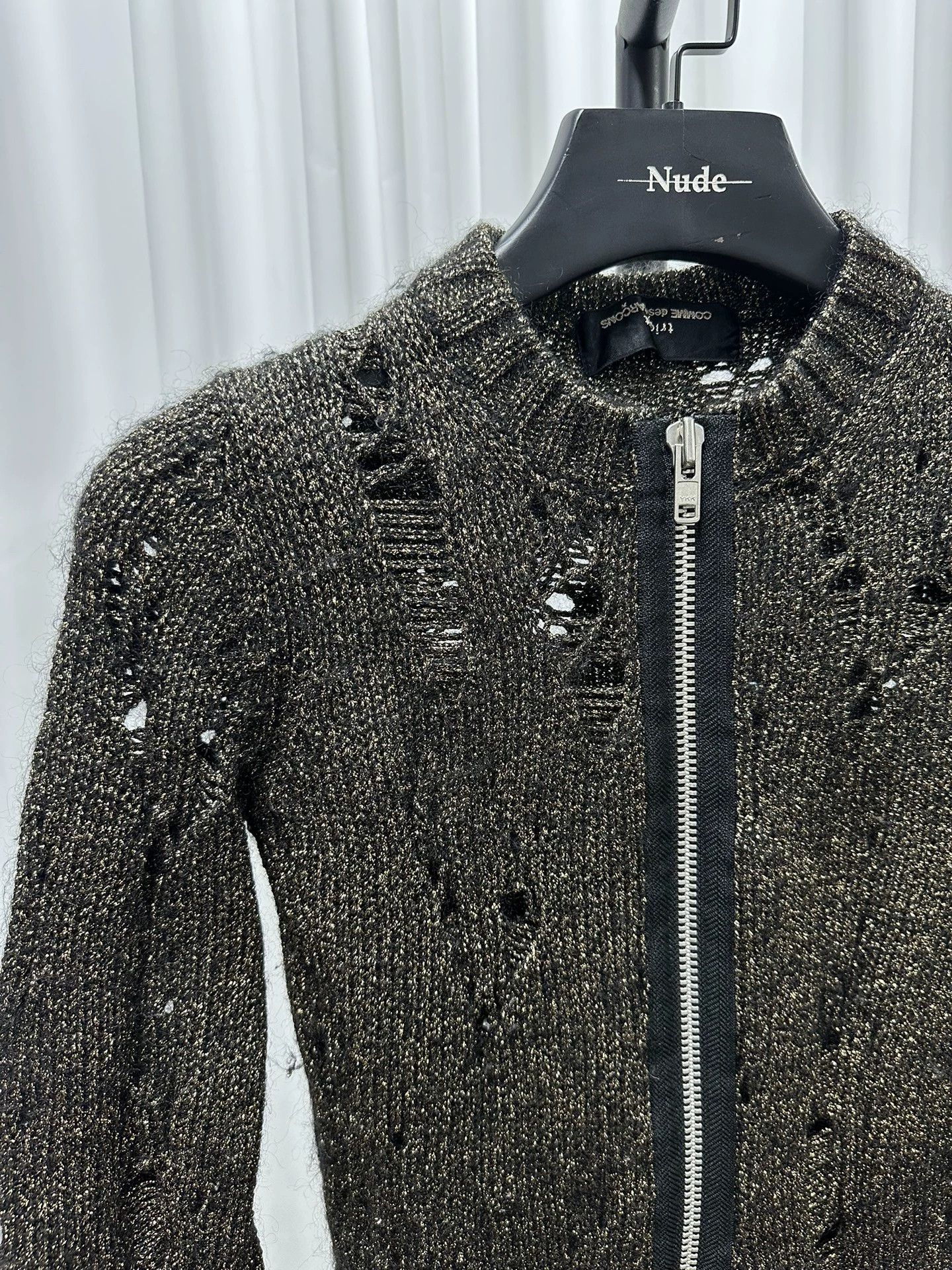 Tricot Comme des Garcons Comme des Garçons Tricot Worn Gold-Knit Sweater 33/80/59 Size XS / US 0-2 / IT 36-38 - 2 Thumbnail