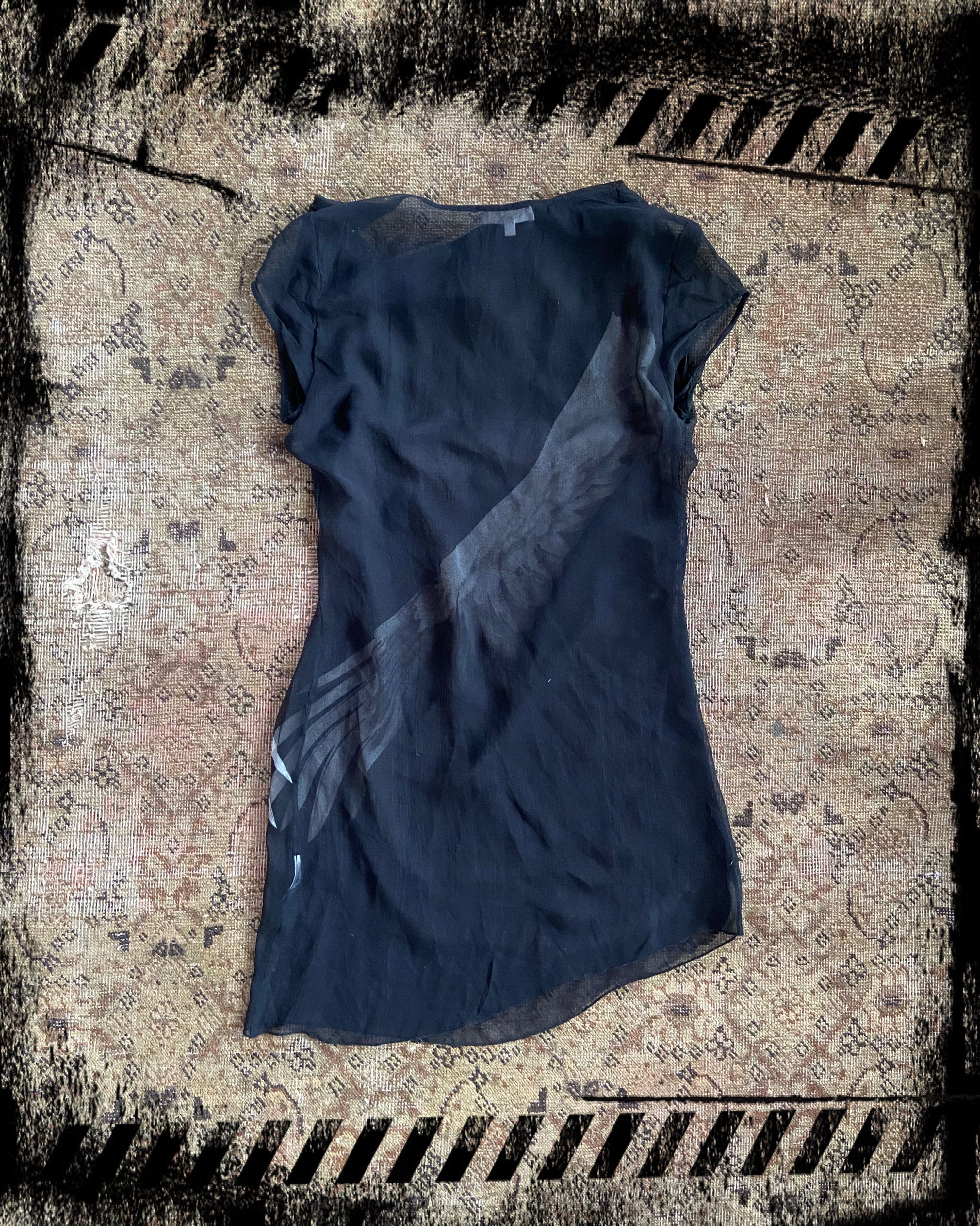Helmut Lang Helmut lang silk wing print blouse/ mini dress Size XS / US 0-2 / IT 36-38 - 2 Thumbnail
