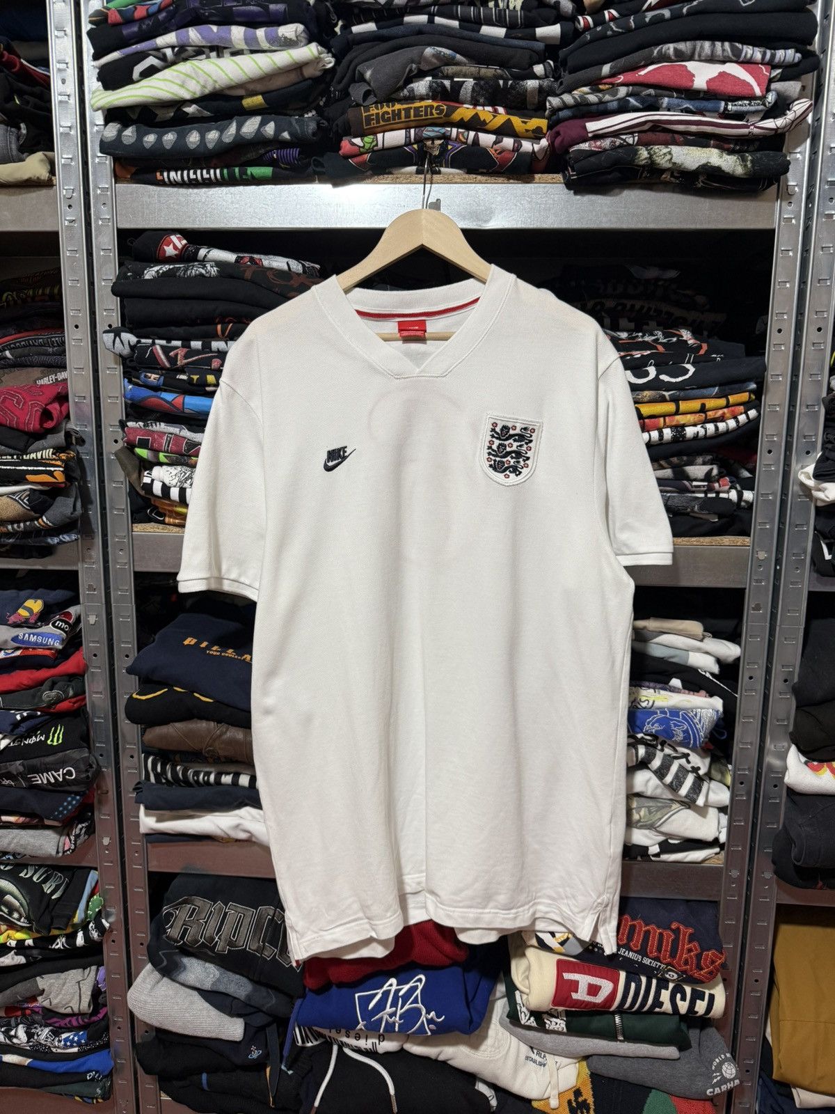 Nike Vintage Nike England Soccer Football Fan Cotton T-Shirt Size US XXL / EU 58 / 5 - 1 Thumbnail