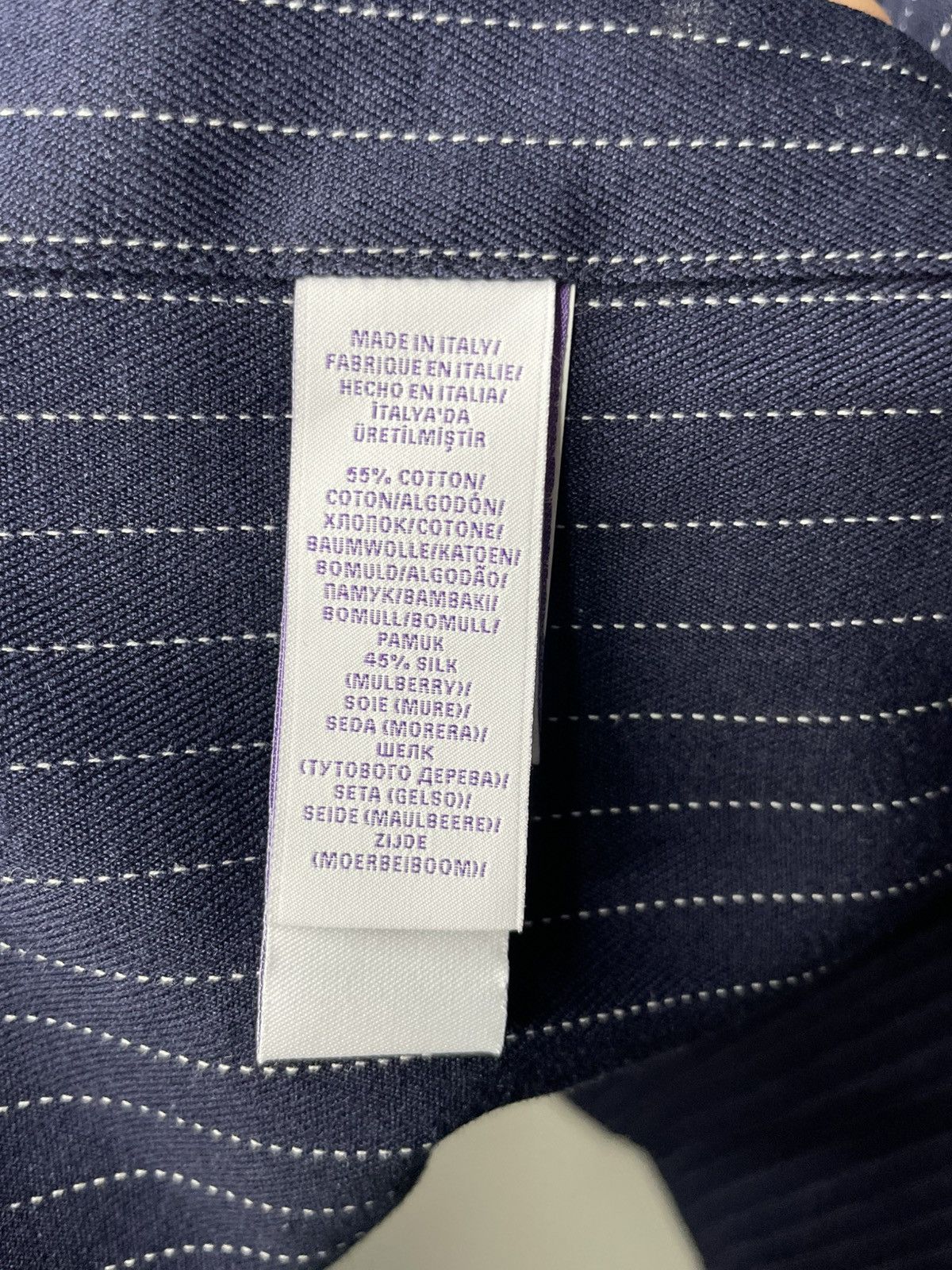 Ralph Lauren Ralph Lauren Purple Label Cotton-Silk Pinstripe Shirt Size US M / EU 48-50 / 2 - 4 Thumbnail