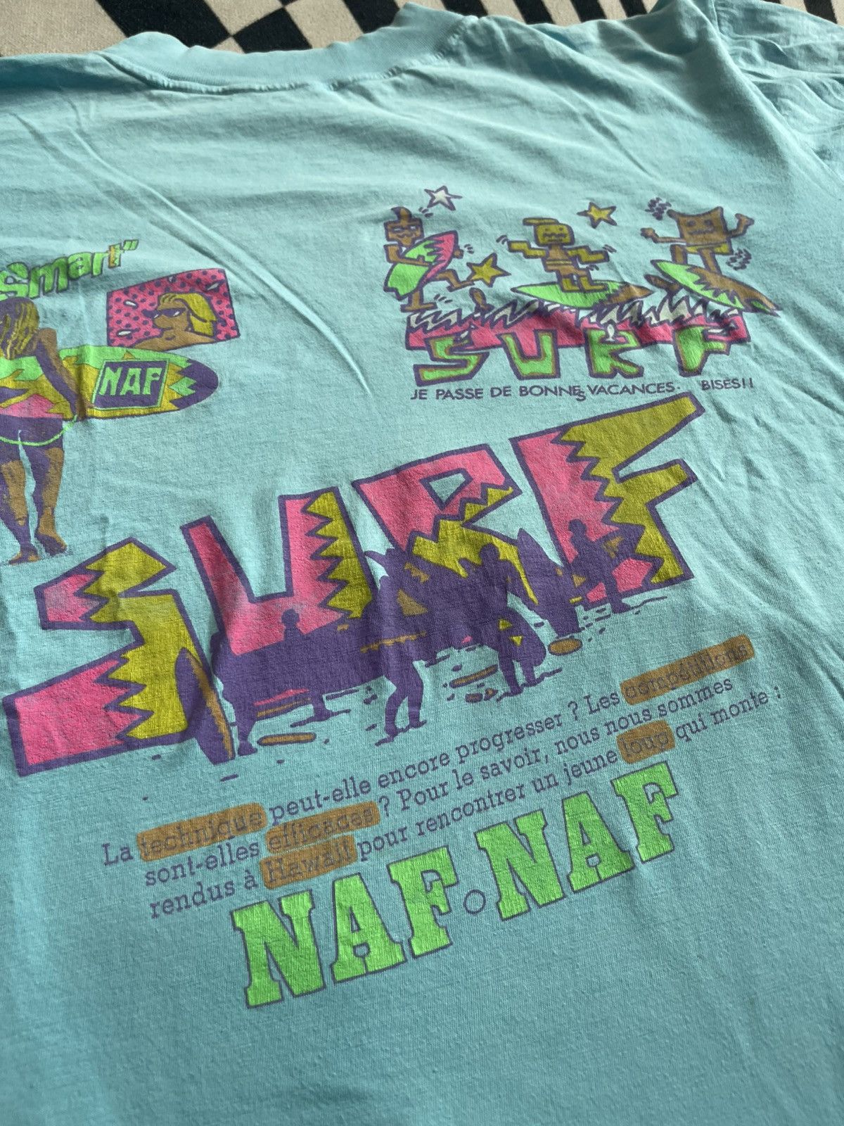 Vintage VINTAGE 80s NAF NAF Paris Surf Hawaii Graphic T-Shirt Size US XL / EU 56 / 4 - 4 Thumbnail