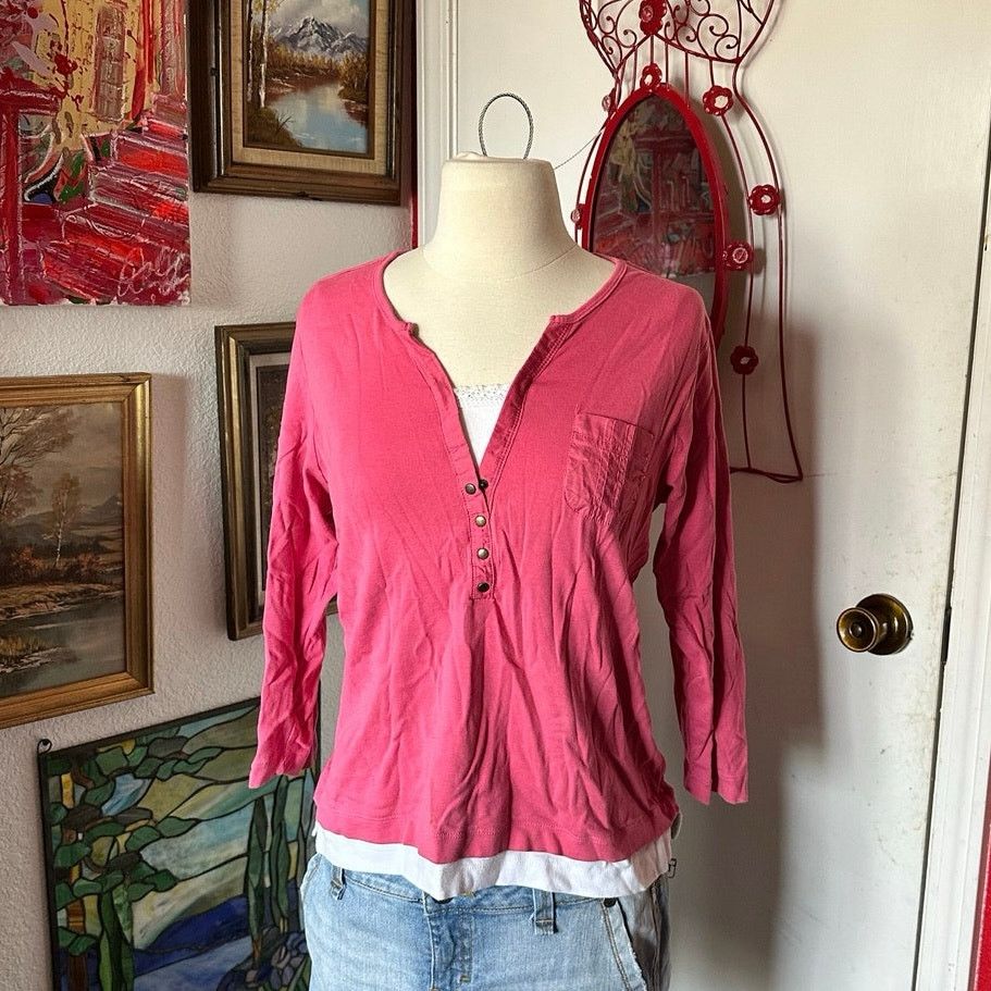 Other white stag pink white layered long sleeve shirt Size M / US 6-8 / IT 42-44 - 1 Thumbnail