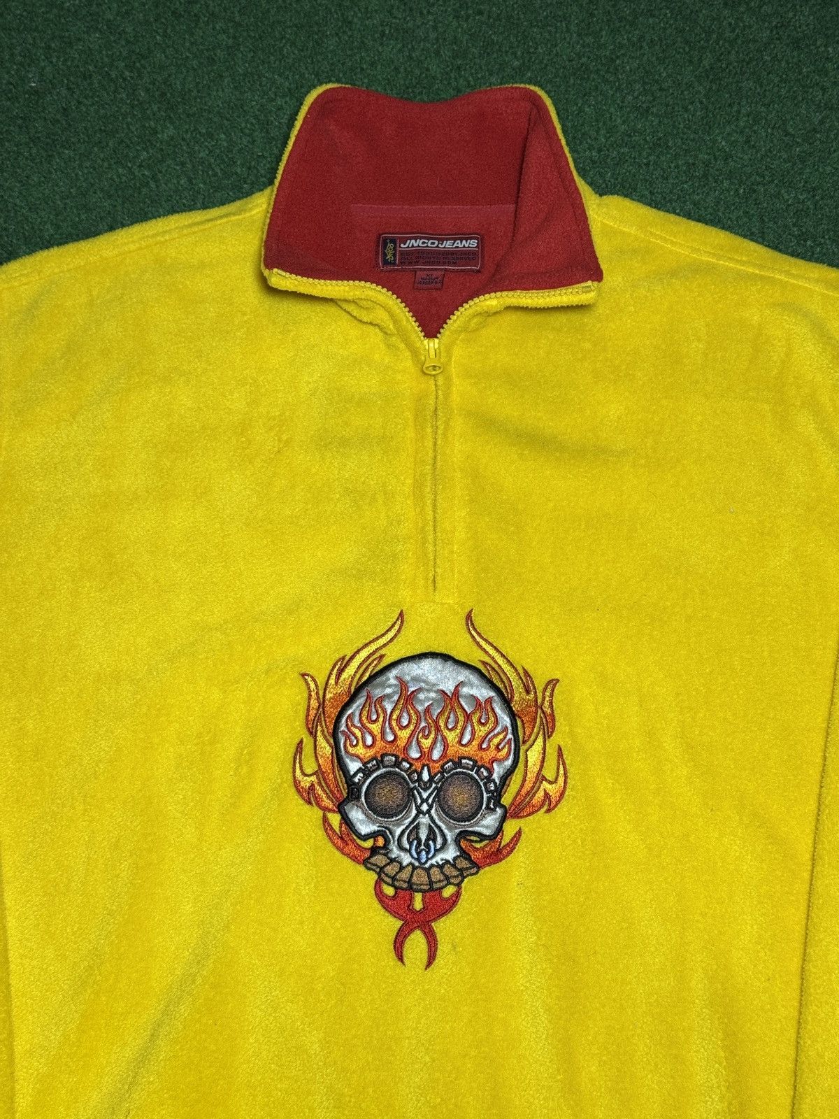 JNCO JNCO Jeans Tribal Piercing Flame Skull Fleece Sweatshirt Size US XL / EU 56 / 4 - 2 Thumbnail