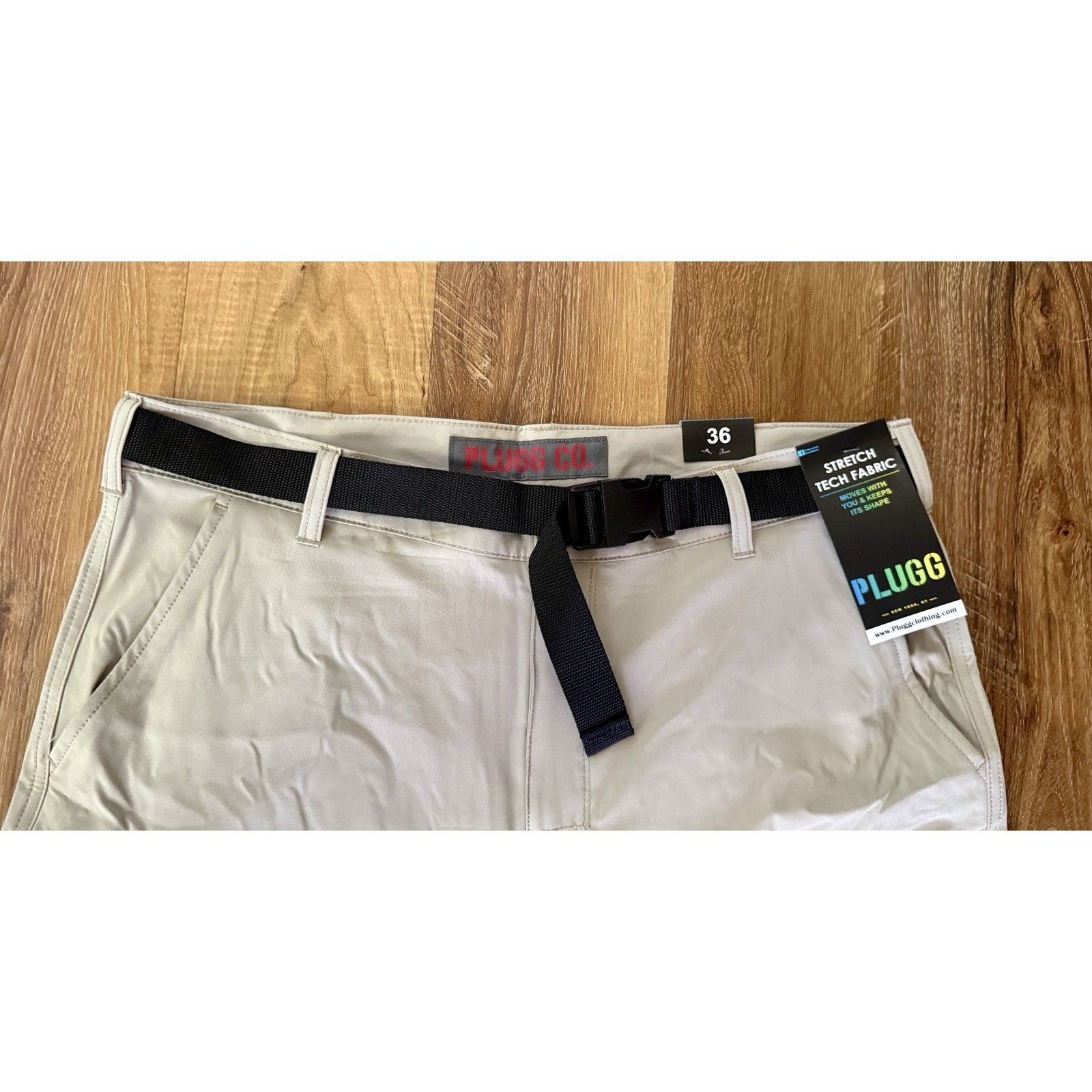 Other Plugg Men’s Cargo Shorts & Adjustable Belt,7 Pocket Khaki Size US 36 / EU 52 - 3 Thumbnail
