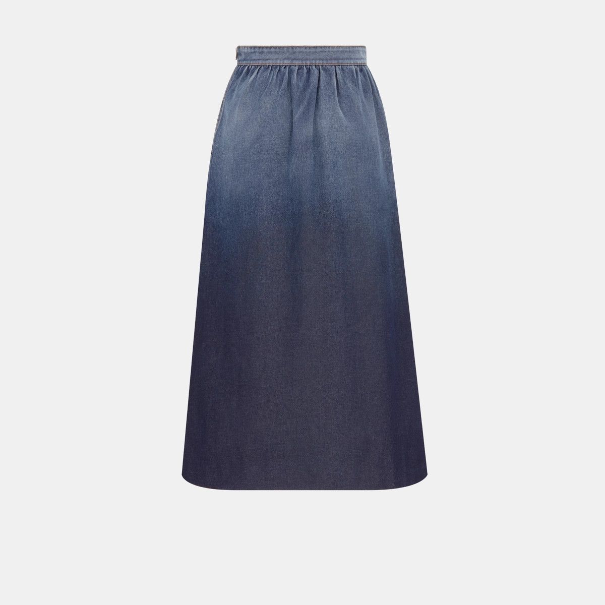 Dior o1bcso1str0225 Length Straight-Cut Skirt in Gradient Blue Size 28" / US 6 / IT 42 - 2 Thumbnail