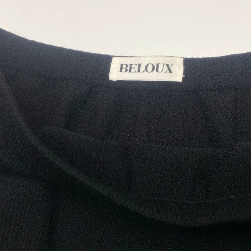 Vintage VINTAGE Belou Lex Knit Skirt Womens XL Black Elastic Waist Knee Length A-Line Knit Skirt Women's Belamie Shirt? Size 40" / US 18 - 5 Thumbnail