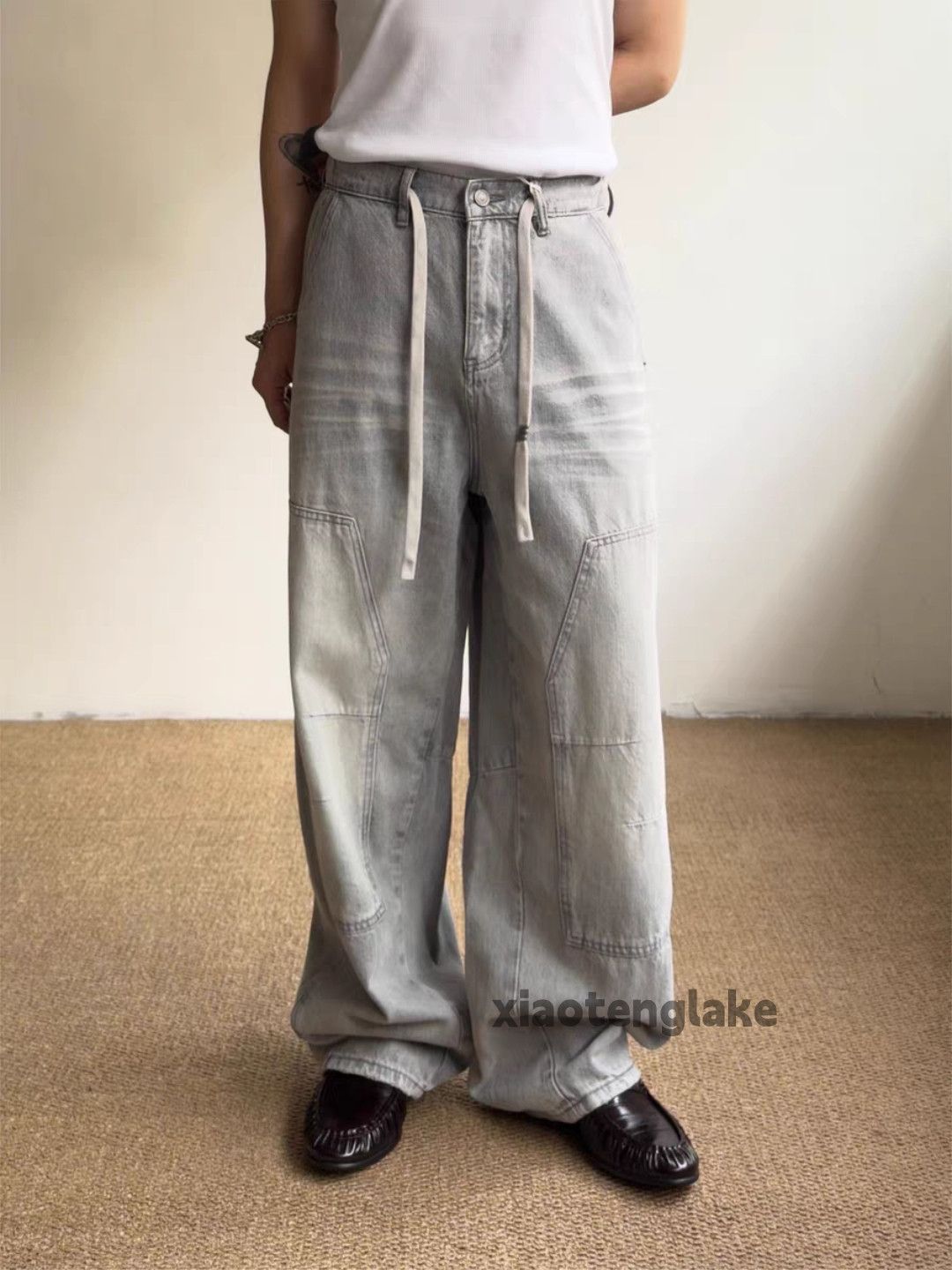 Jean xz Balenciaga rickowens style baggy wide carpenter jeans Size US 30 / EU 46 - 2 Thumbnail