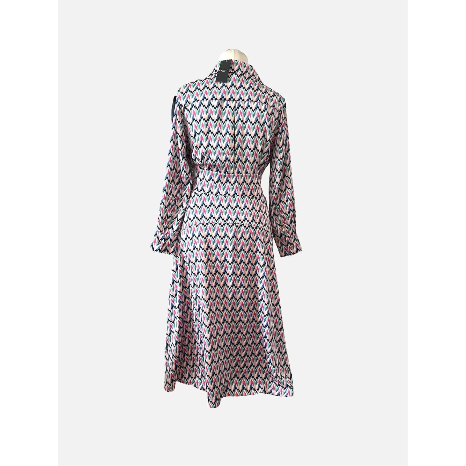 Elie Tahari NWT TAHARI ASL size US12/EU44 pink and turquoise abstract sa Size L / US 10 / IT 46 - 4 Thumbnail