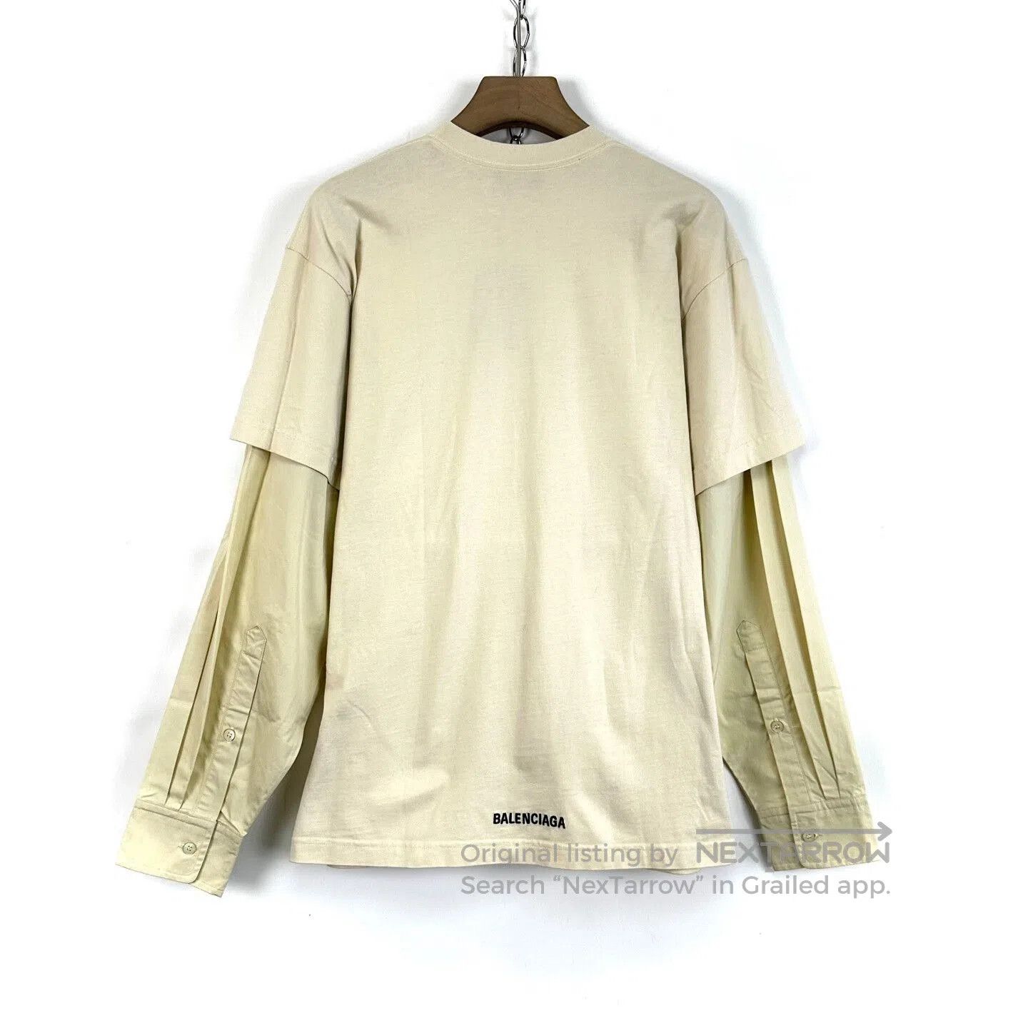 Balenciaga balenciaga beige long sleeve logo sweatshirt. Size US L / EU 52-54 / 3 - 2 Thumbnail