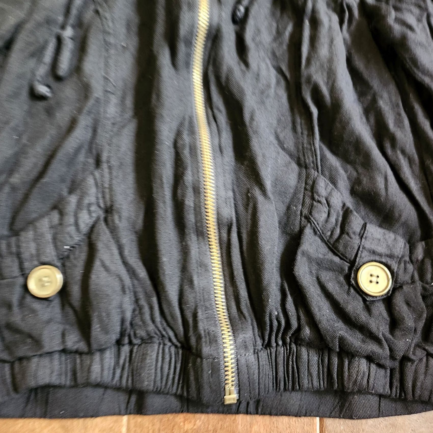 Vintage Mine Juniors Jacket Lightweigh t Black Full Zip Hip Length Sz Small Shirt Womens Small Black Knit Rayon Zipper Short Spring 90s Hippie Style Velvet? Size S / US 4 / IT 40 - 5 Thumbnail