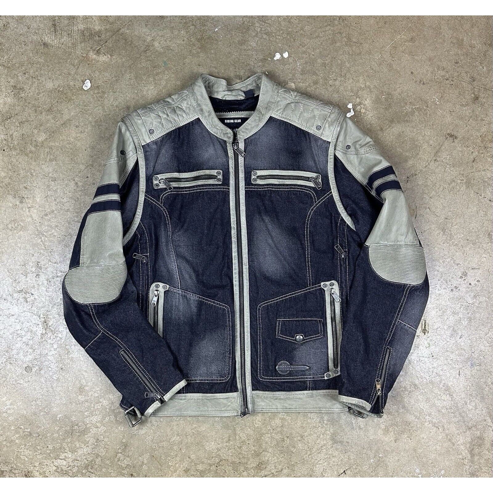 Harley Davidson Vintage Harley Davidson Leather Denim Jacket Size US XL / EU 56 / 4 - 1 Thumbnail