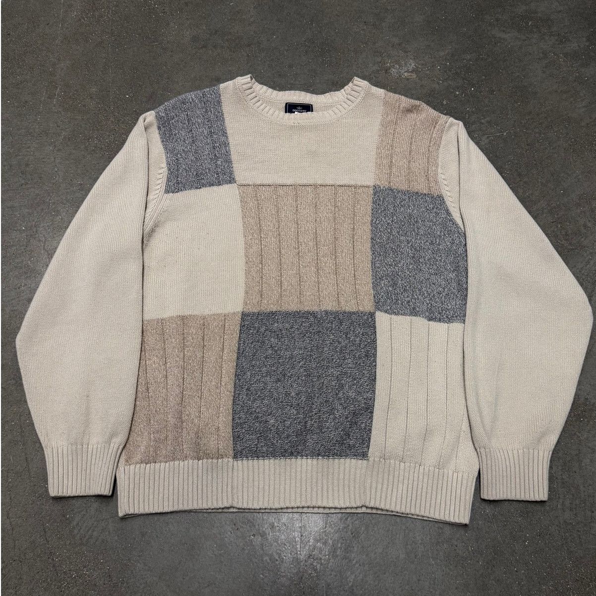 Dockers Vintage Dockers Patchwork Cable Knit Sweater Size US XL / EU 56 / 4 - 1 Thumbnail