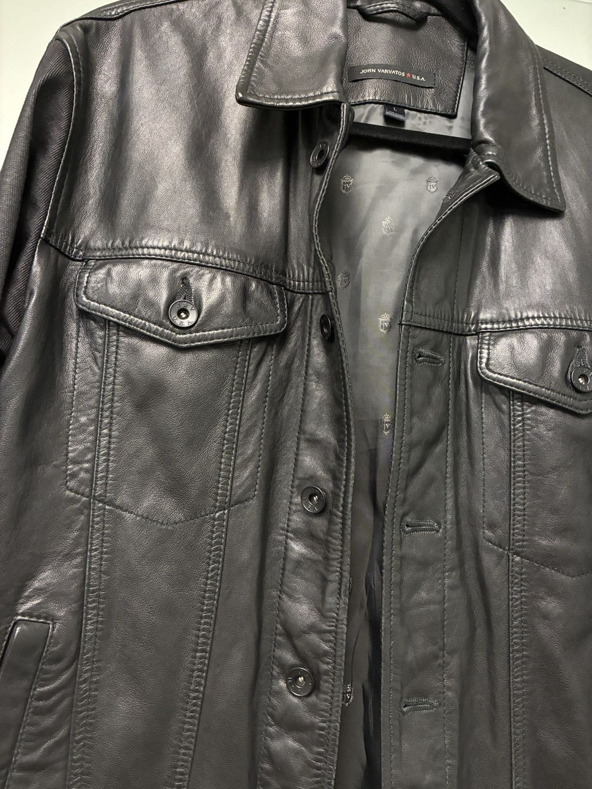 John Varvatos Mixed media leather trucker jacker large Size US L / EU 52-54 / 3 - 8 Thumbnail