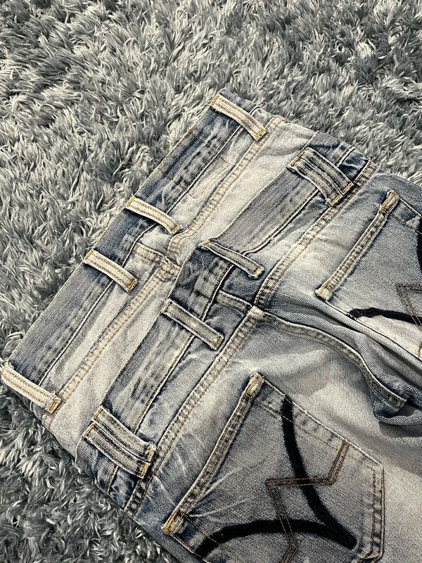 Japanese Brand Layered Distressed Denim Y2K Size US 29 - 19 Thumbnail