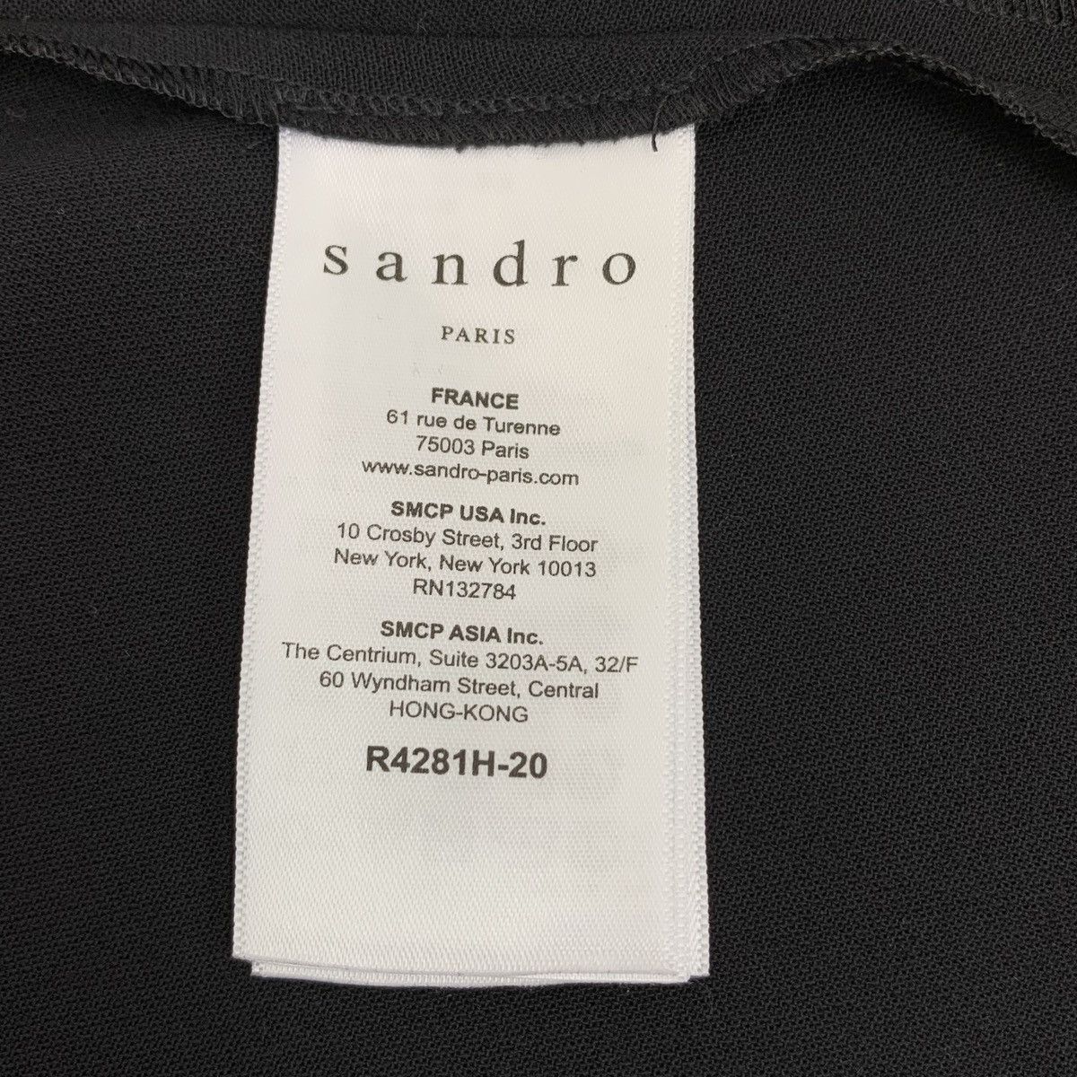 Sandro Sandro Black Lace Trim Lapel Long Sleeve Dress K26WX Size S / US 4 / IT 40 - 8 Thumbnail