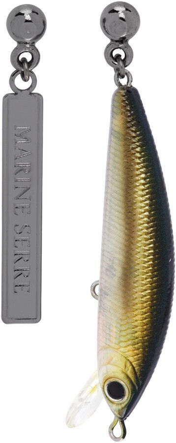 Marine Serre MARINE SERRE GUNMETAL ASYMMETRICAL FISHING BAIT EARRINGS Size ONE SIZE - 1 Thumbnail