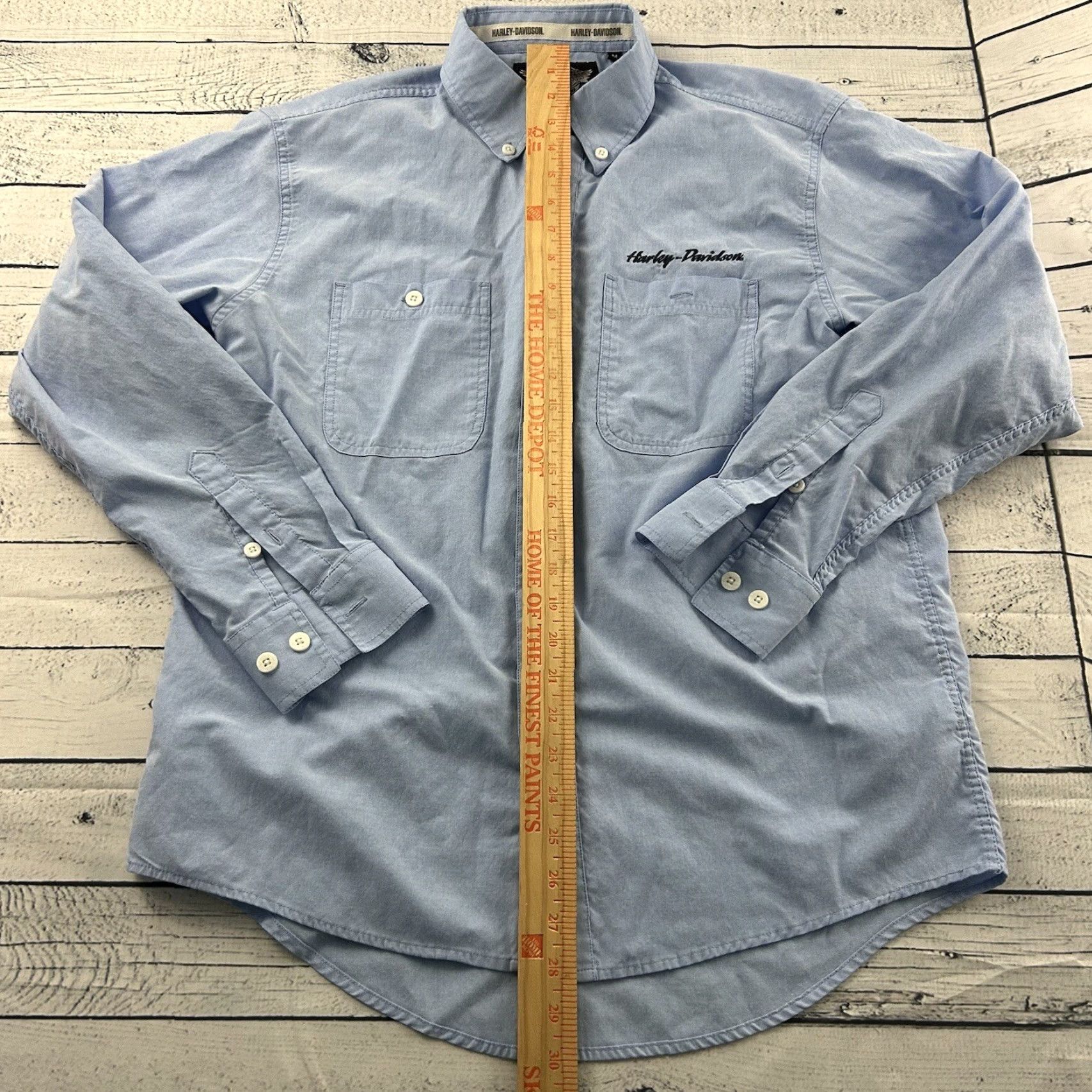 Harley Davidson Harley-Davidson Long Sleeve Button-Up Shirt Men's M Blue Size US M / EU 48-50 / 2 - 4 Thumbnail