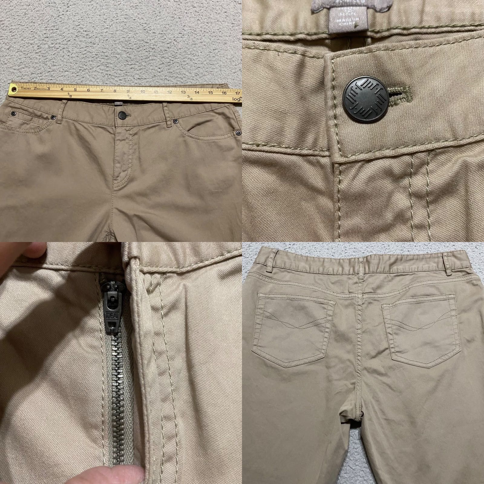 J. Jill VINTAGE no | J. Jill Pants Beige Slim Straight Chino Mid Rise Petite 12P Womens Size 24" / US 00 / IT 34 - 8 Thumbnail