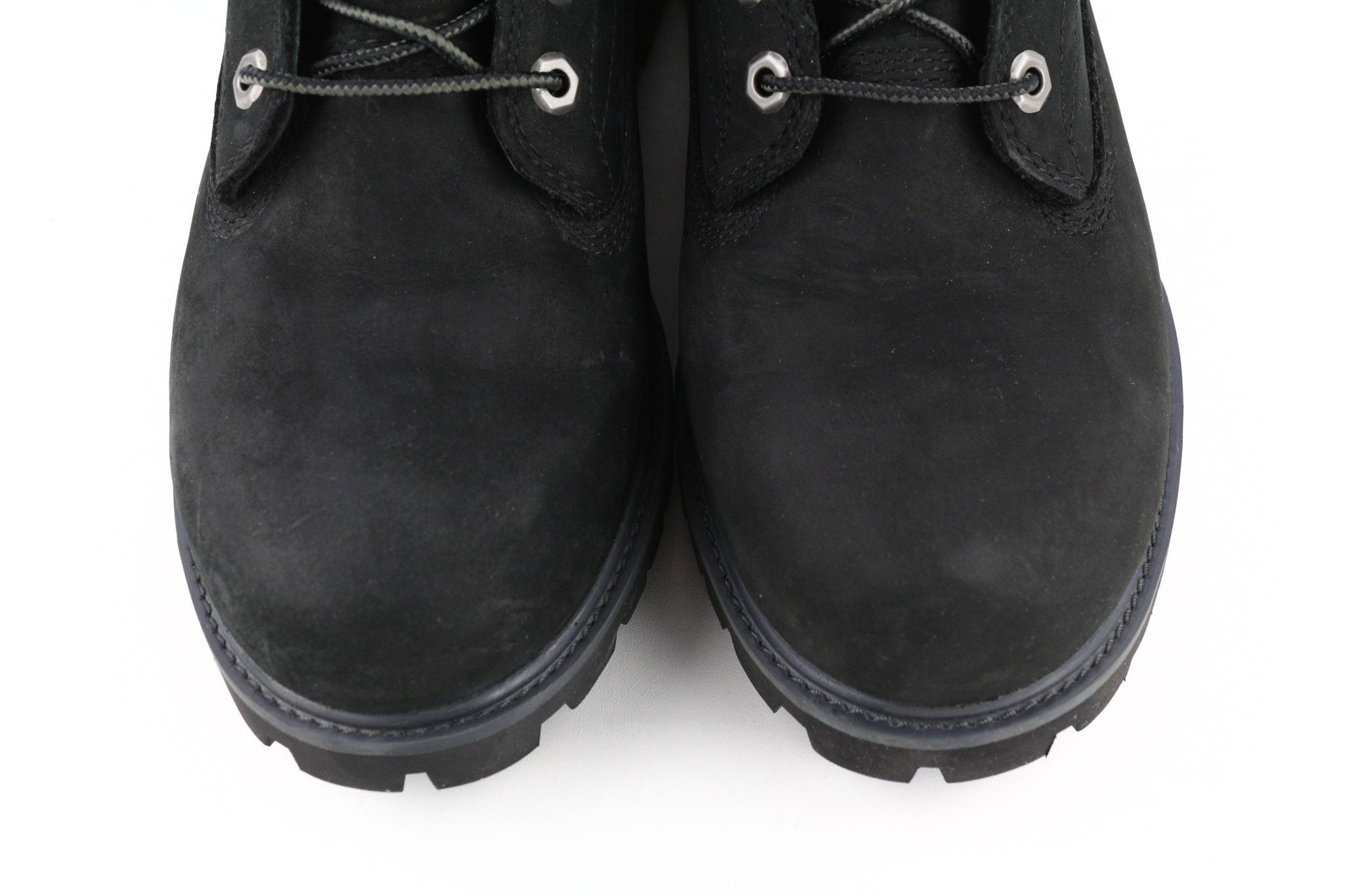 6939R UK7.5 Leather Black Round Toe High Top Boots 79933