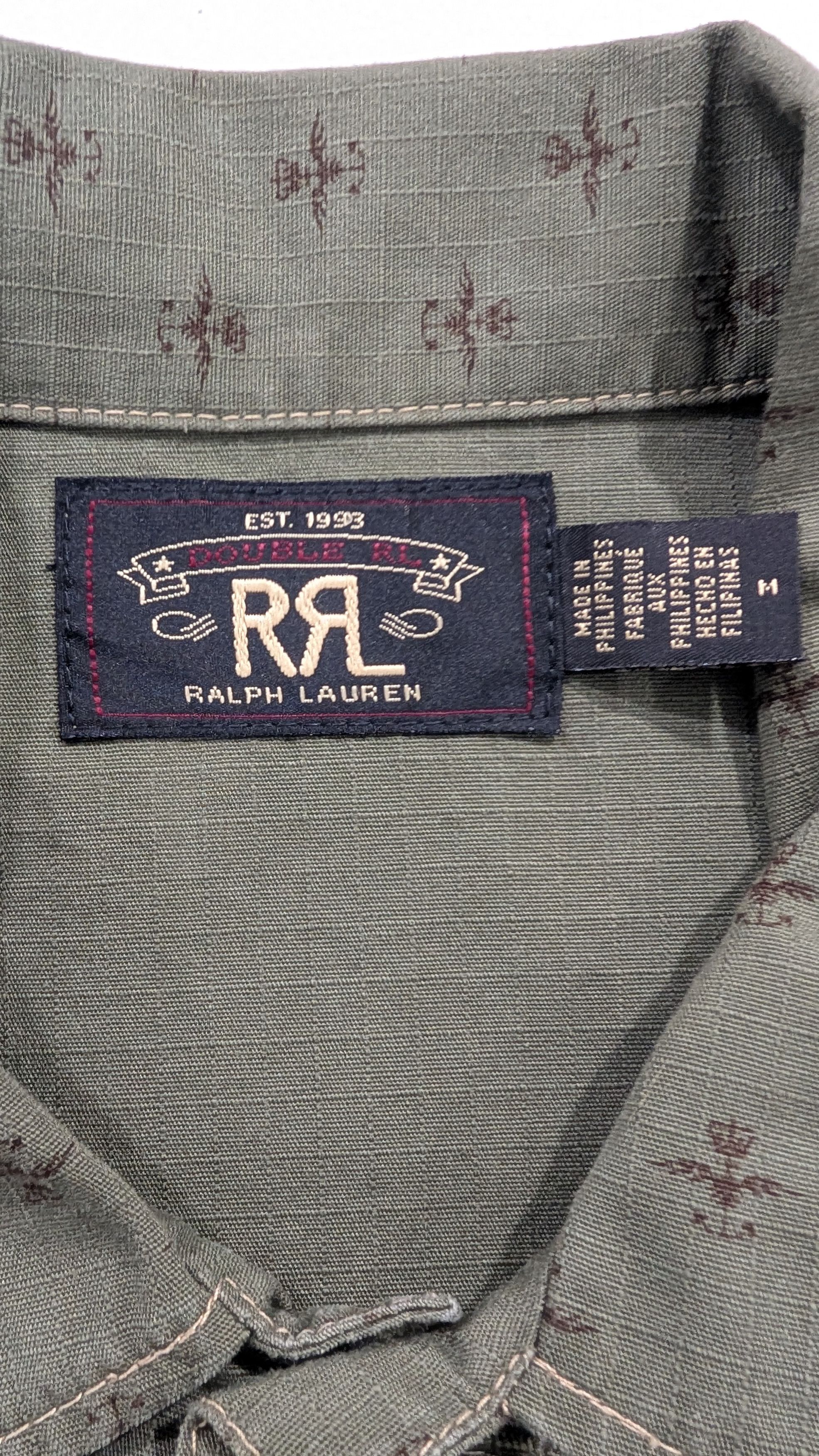 RRL Ralph Lauren RRL Evanston Camp Shirt Green Ripstop Cotton Size M Size US M / EU 48-50 / 2 - 6 Thumbnail