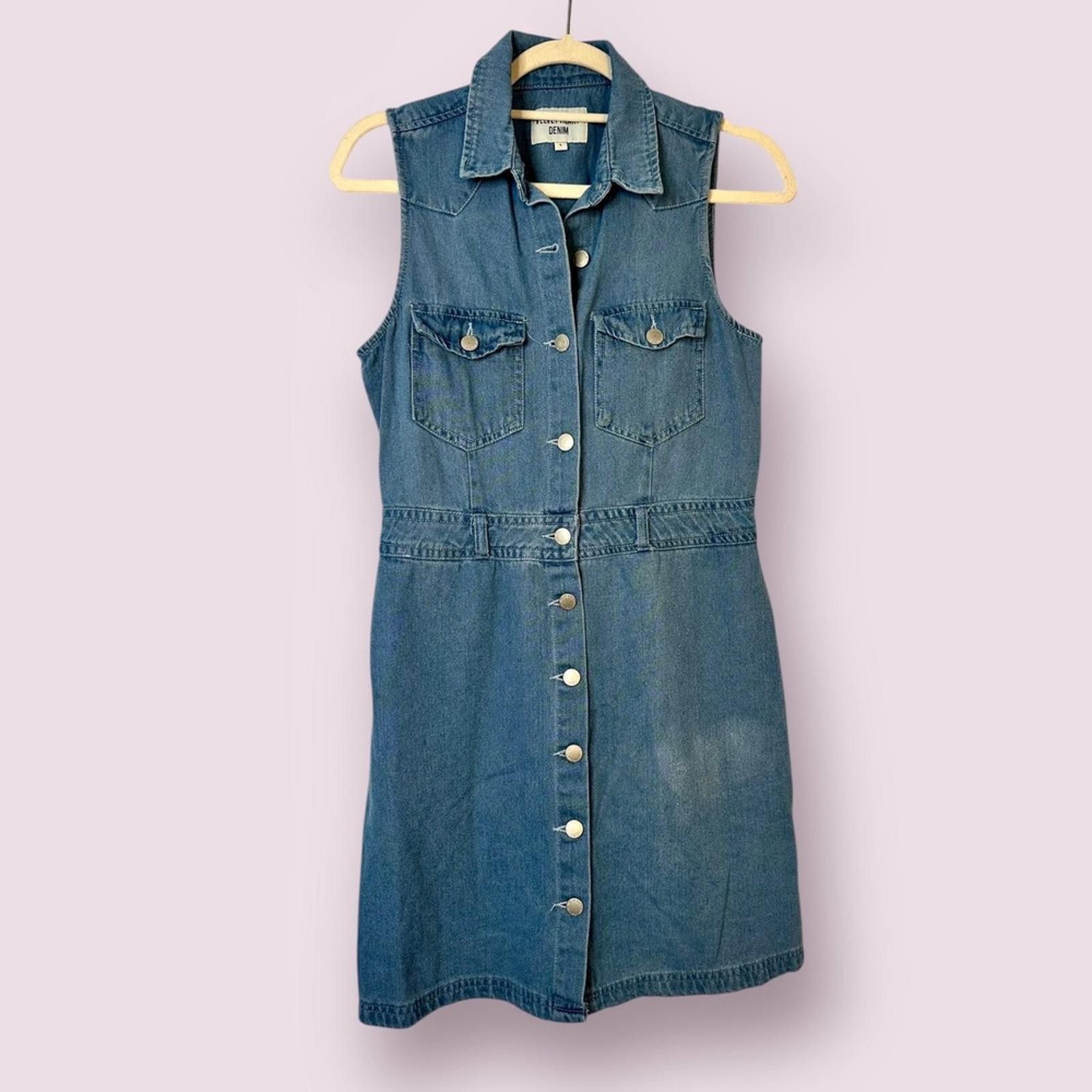 Designer Velvet Heart Denim Dress Size S / US 4 / IT 40 - 1 Thumbnail