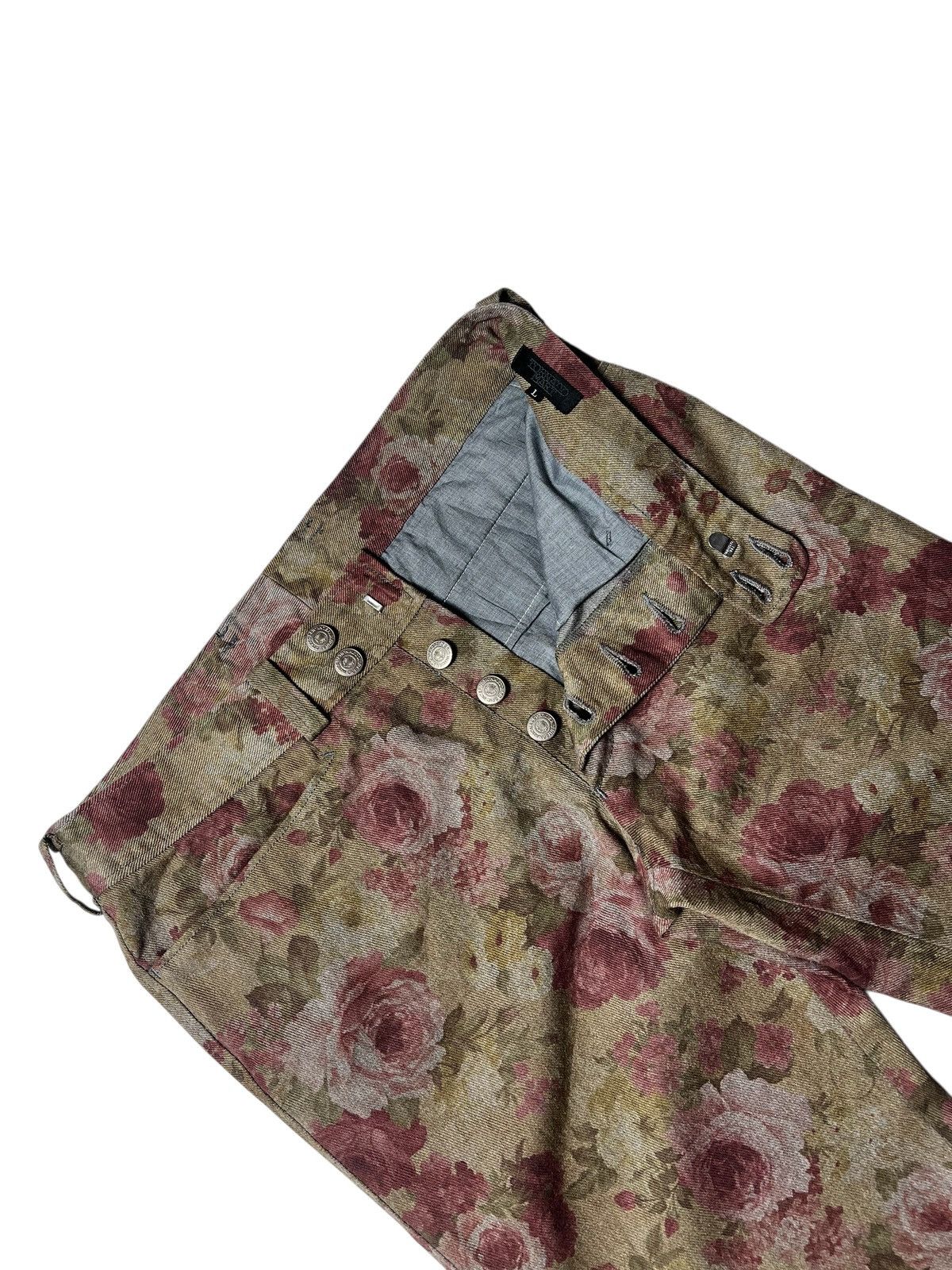 Tornado Mart Tornado Mart Floral Flared Denim Pants Size US 30 / EU 46 - 5 Thumbnail