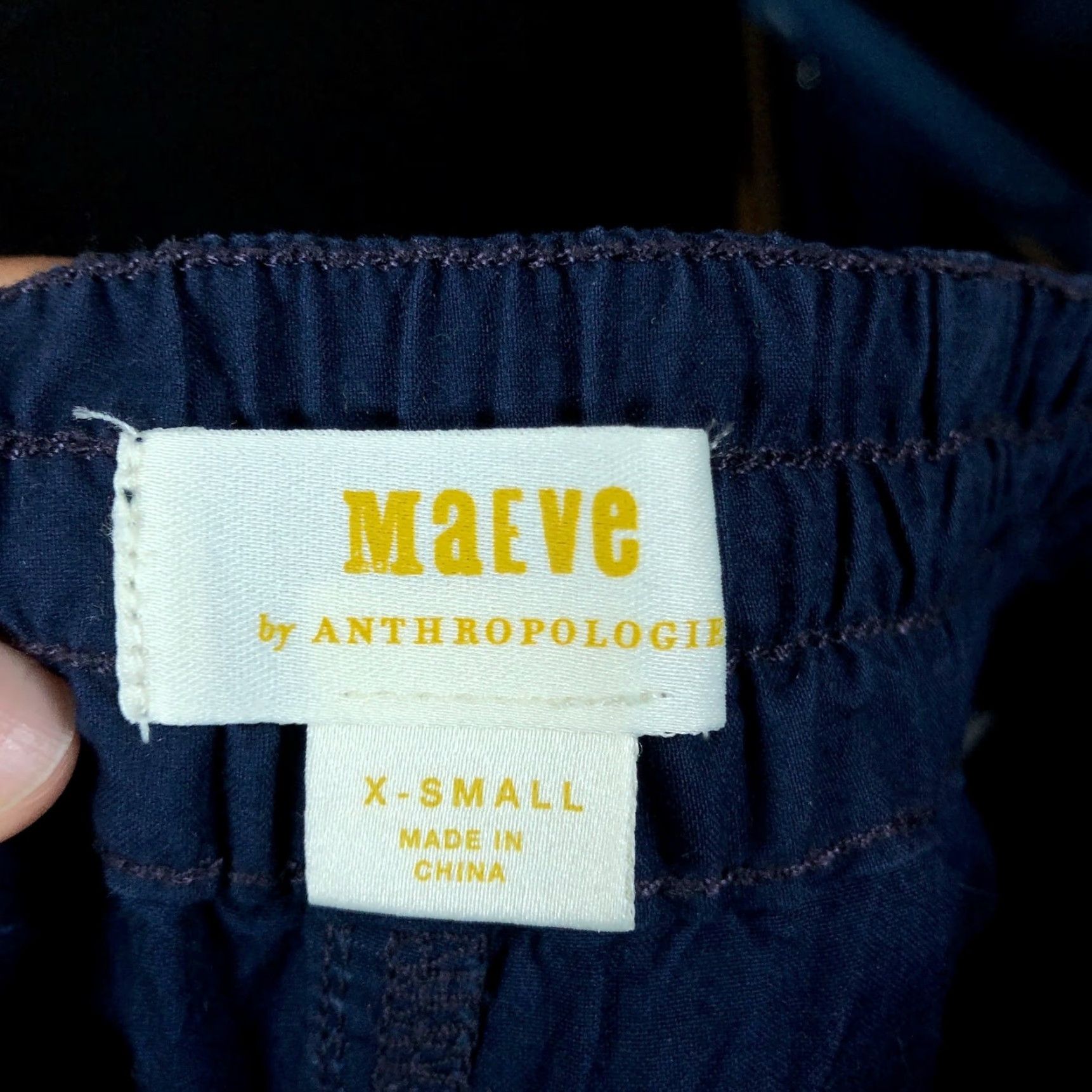 Anthropologie Maeve By Anthropologie Womens Pants Blue Cropped Joggers Stretch XS Jogger XS Womens Casual Comfort Elastic Waist Crop Solid Mid Rise 27.5in Inseam Size 26" / US 2 / IT 38 - 5 Thumbnail