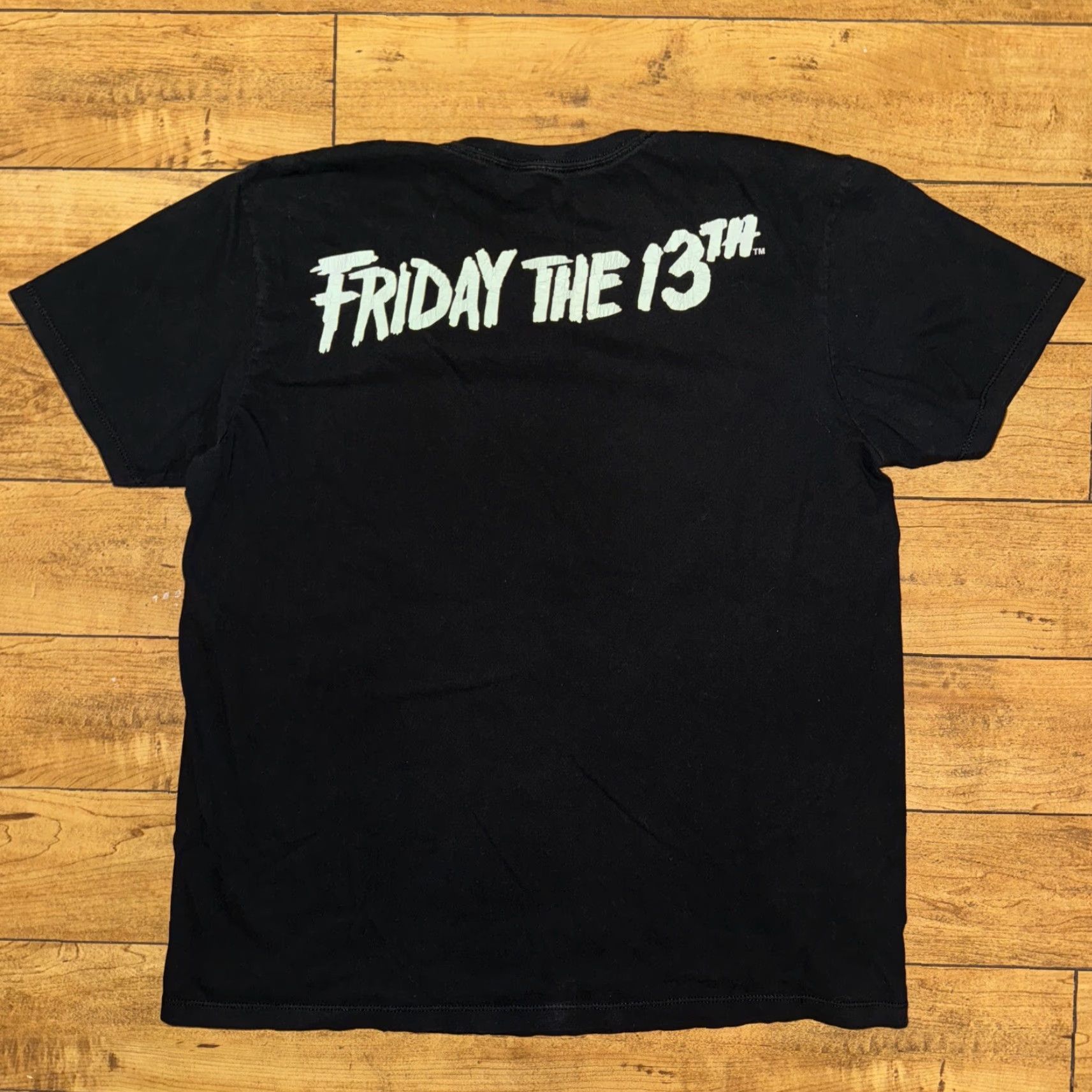 Vintage Friday The 13th T-Shirt Jason Black Out XL Men XL Black Shirt Mens Size US XL / EU 56 / 4 - 4 Thumbnail