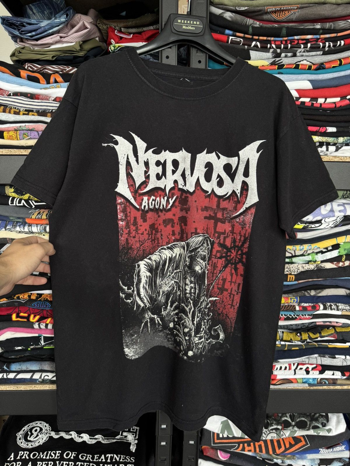 Vintage Nervosa agony big logo merch Means war Size US L / EU 52-54 / 3 - 1 Thumbnail