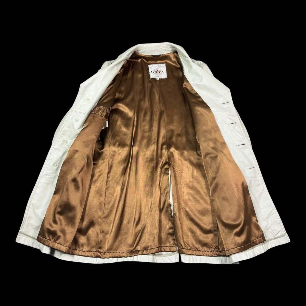 Vintage Vintage GraIs White Trench Coat Leather Jacket Men's 44 Size US L / EU 52-54 / 3 - 11 Thumbnail