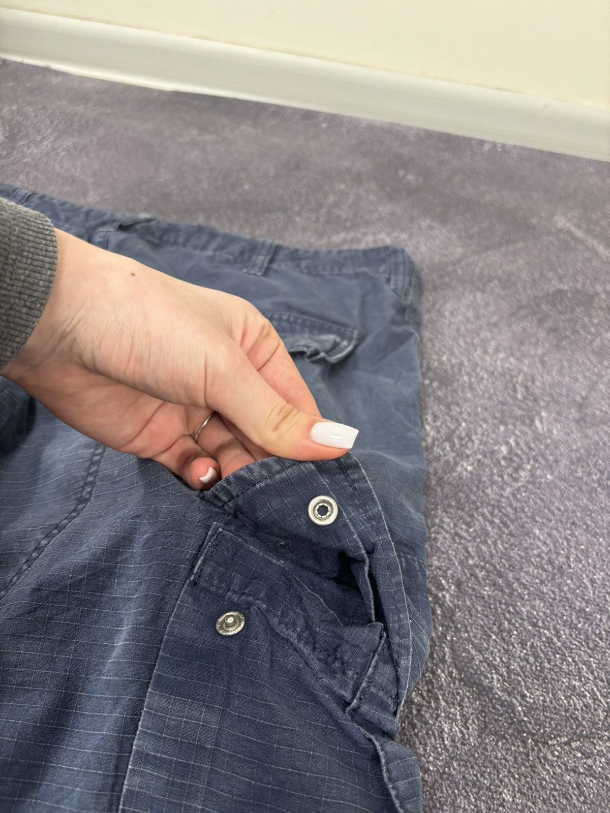 Carhartt Vintage Carhartt WIP Navy Y2K Hype Baggy Cargo Pants Size US 34 / EU 50 - 7 Thumbnail
