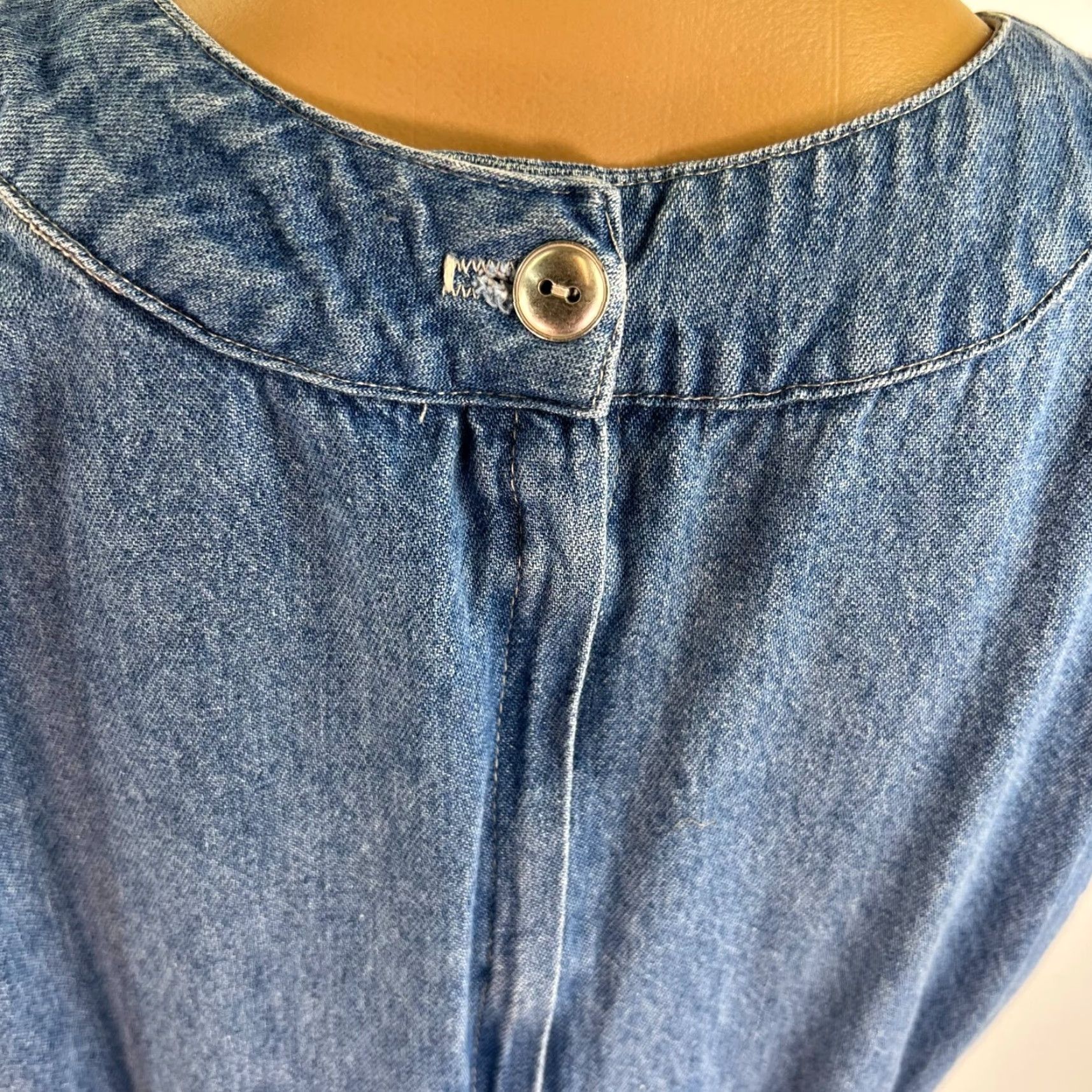Vintage Xhilaration Denim Midi Dress Women Size L Sleeveless Blue Casual Party USA Size L / US 10 / IT 46 - 7 Thumbnail