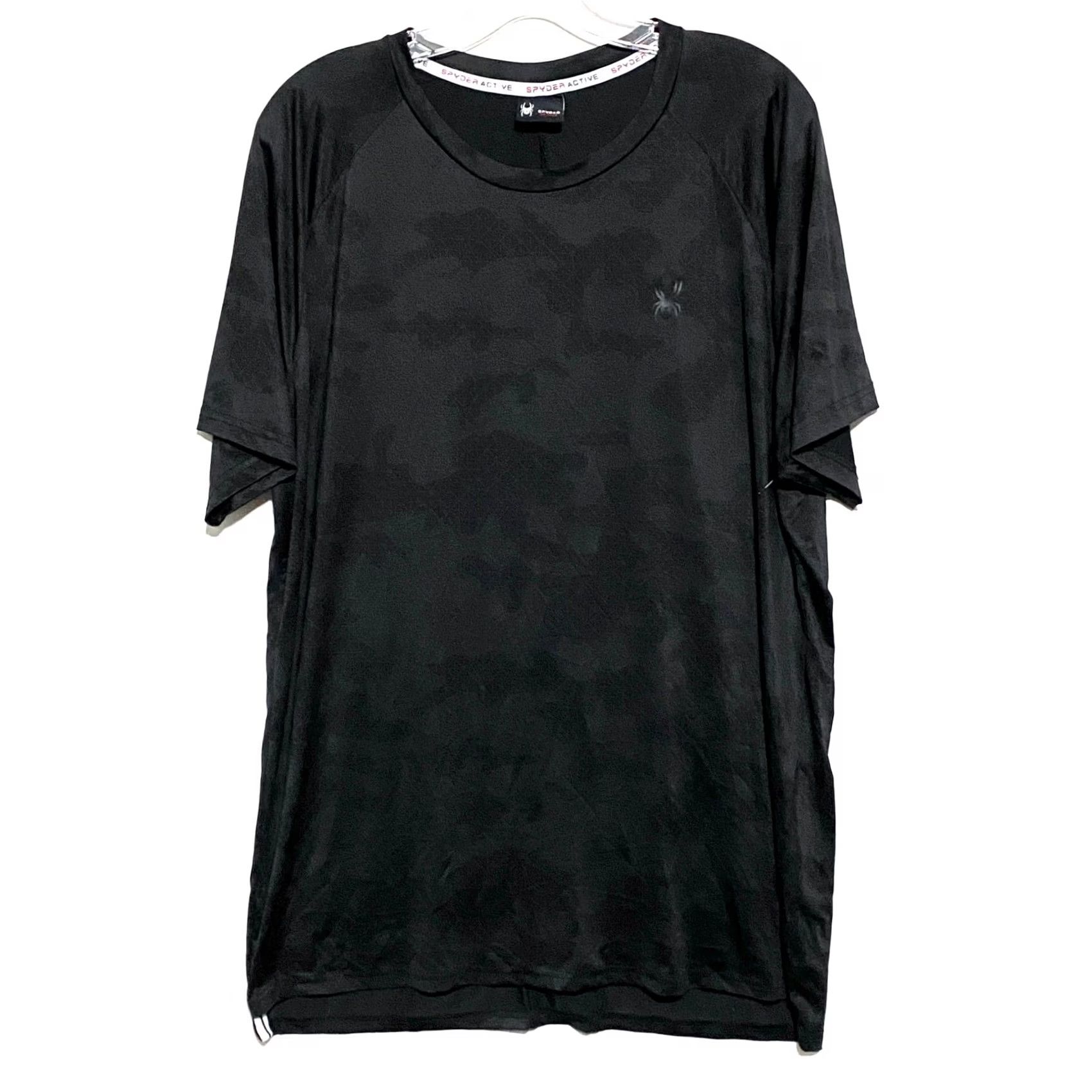 Spyder Spyder Shirt Mens L Black Camouflage Short Sleeve Athletic Run ProW Span 91% Polyester 9% Spandex Athleisure Gym Workout Movement Casual Activewear Size US L / EU 52-54 / 3 - 2 Thumbnail