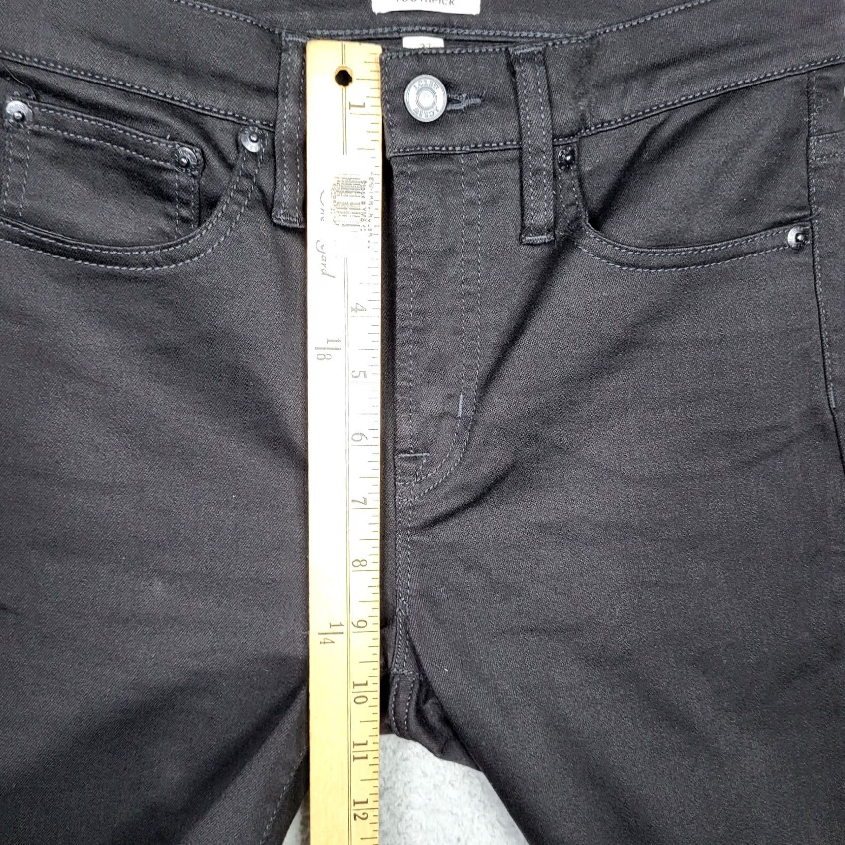 J.Crew J.Crew Jeans 9" High-Rise Toothpick Women's Size 27 Black Denim 5-Pocket Regular Fit Vintage No N/A Size 27" / US 4 / IT 40 - 5 Thumbnail