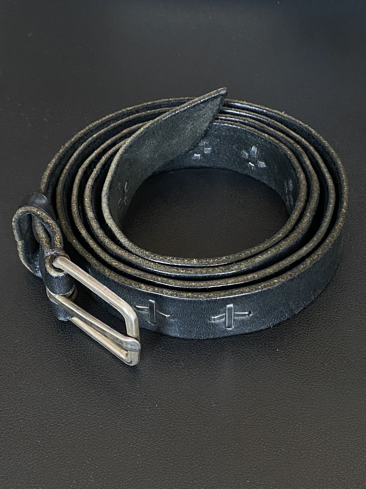 Ma+ Black Calf Leather '+' Belt Size ONE SIZE - 4 Thumbnail