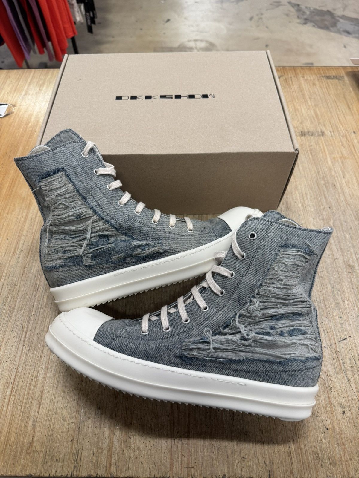 Pre-owned Rick Owens Drksdw “sky Milk” Shoes In Blue