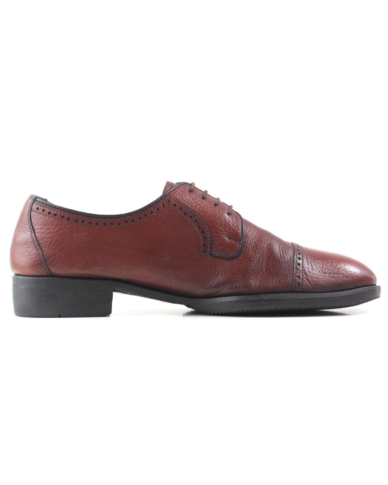 Balenciaga 2000S BALENCIAGA BURGUNDY LEATHER CAP TOE DERBY SHOES Size US 9 / EU 42 - 4 Thumbnail