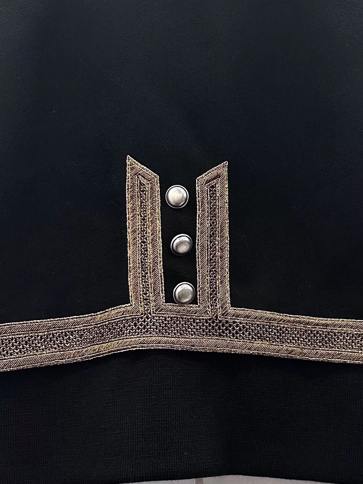 Yves Saint Laurent YSL Black Wool Baroque Blazer 38 Silver Buttons Metal Logo Size S / US 4 / IT 40 - 5 Thumbnail