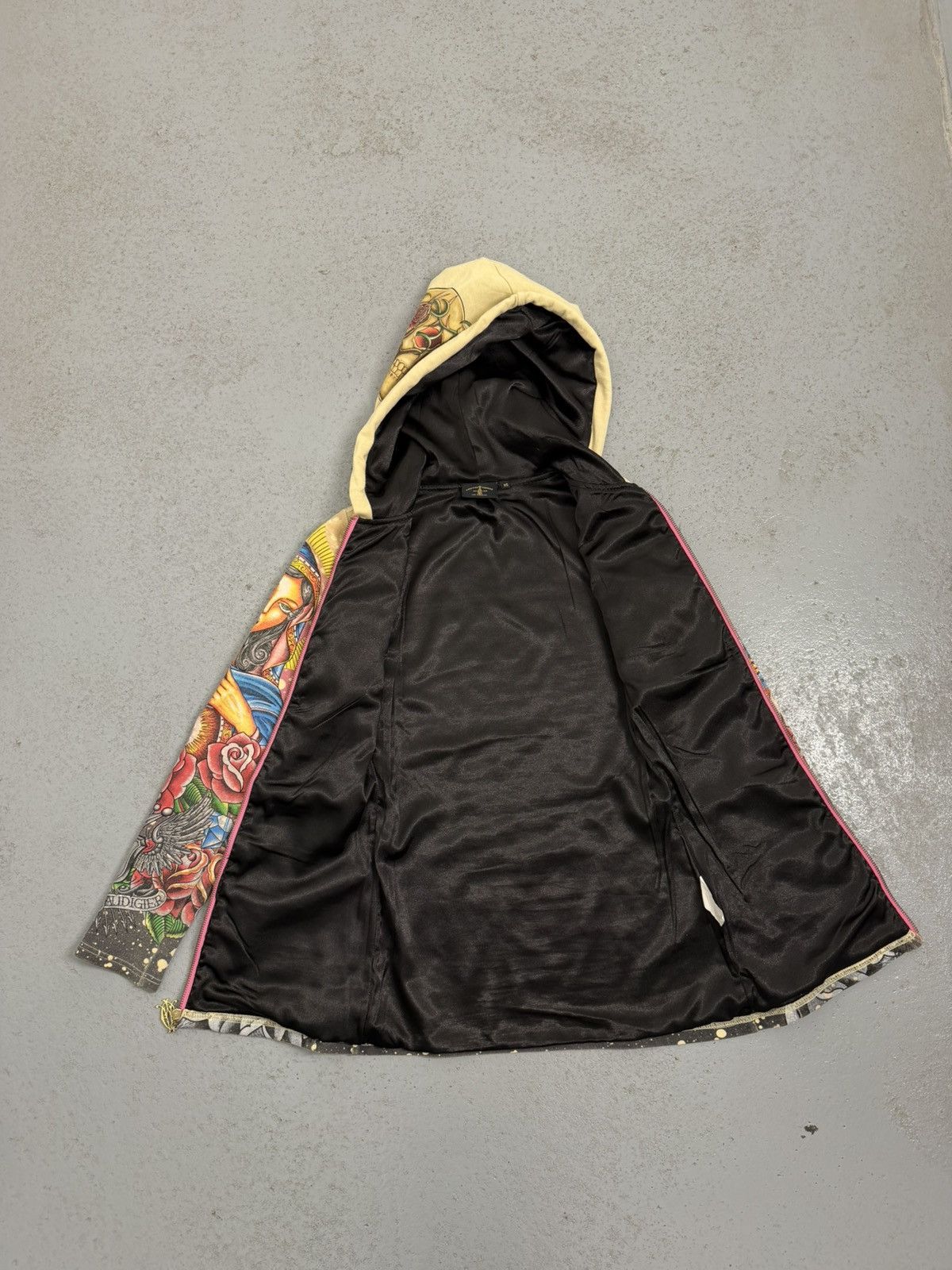 Christian Audigier Christian Audigier Holy Diva Overprinted Y2K Zip Hoodie Size XS / US 0-2 / IT 36-38 - 12 Thumbnail