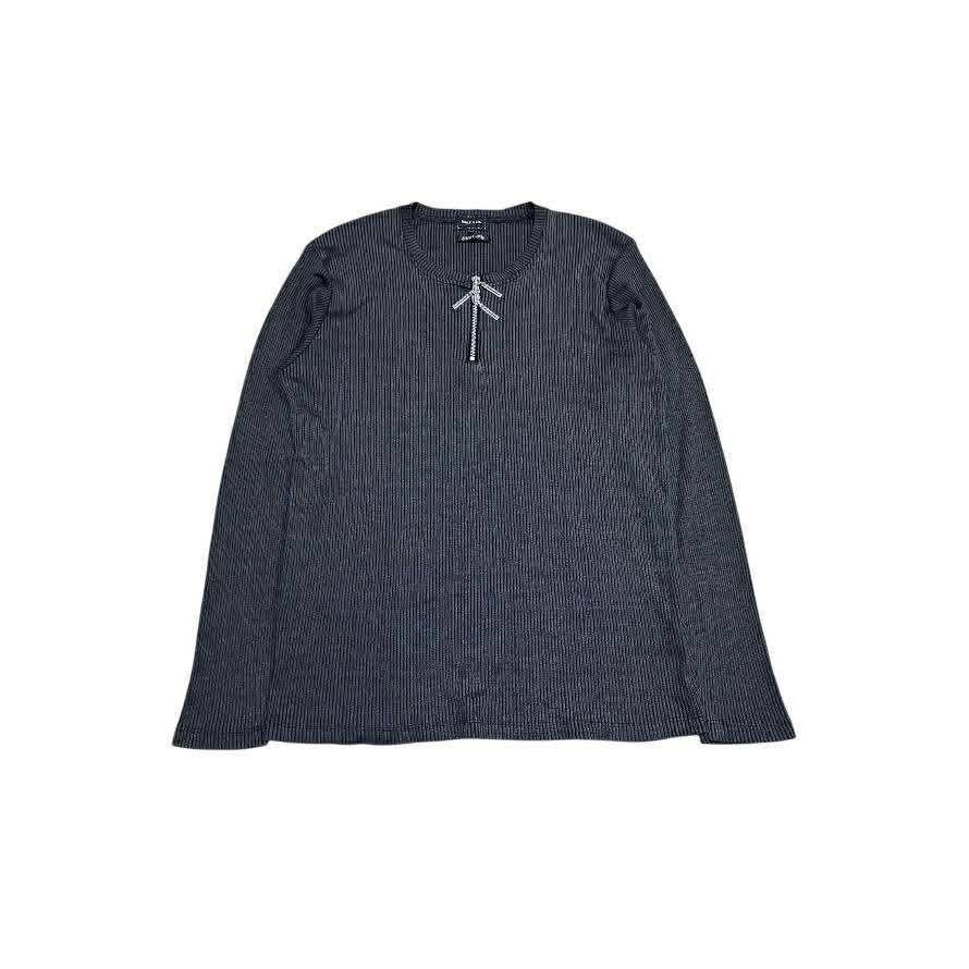 If Six Was Nine 🔥SickY2K Male & Co Ribbed Knit Long Sleeve Shirt 3 Zipper Size US L / EU 52-54 / 3 - 2 Thumbnail