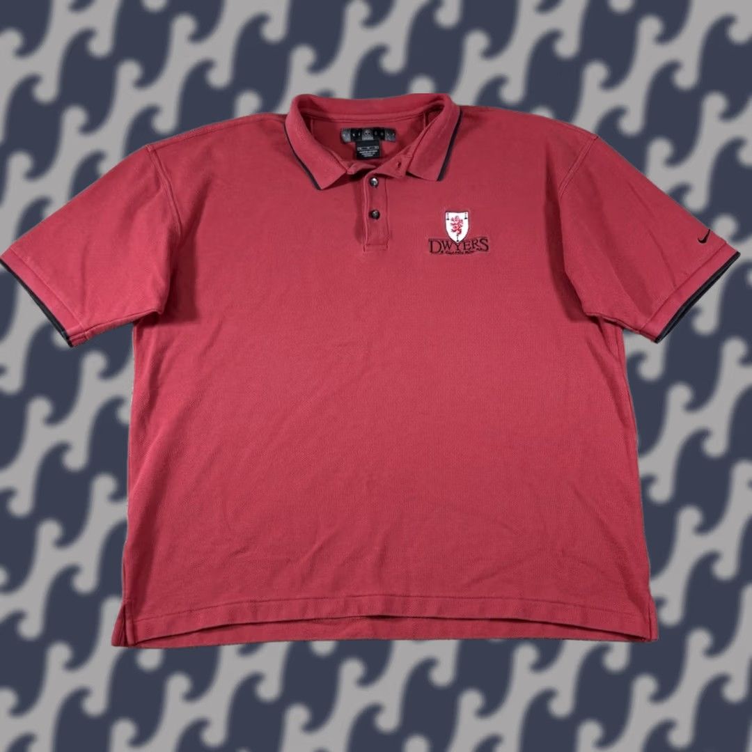 Nike VINTAGE Nike Golf Polo Shirt Men’s XL Red Cotton Short Sleeve Nike Golf Logo 100% Cotton Sports Classic Dwyers Pub Mens Size US XL / EU 56 / 4 - 1 Thumbnail