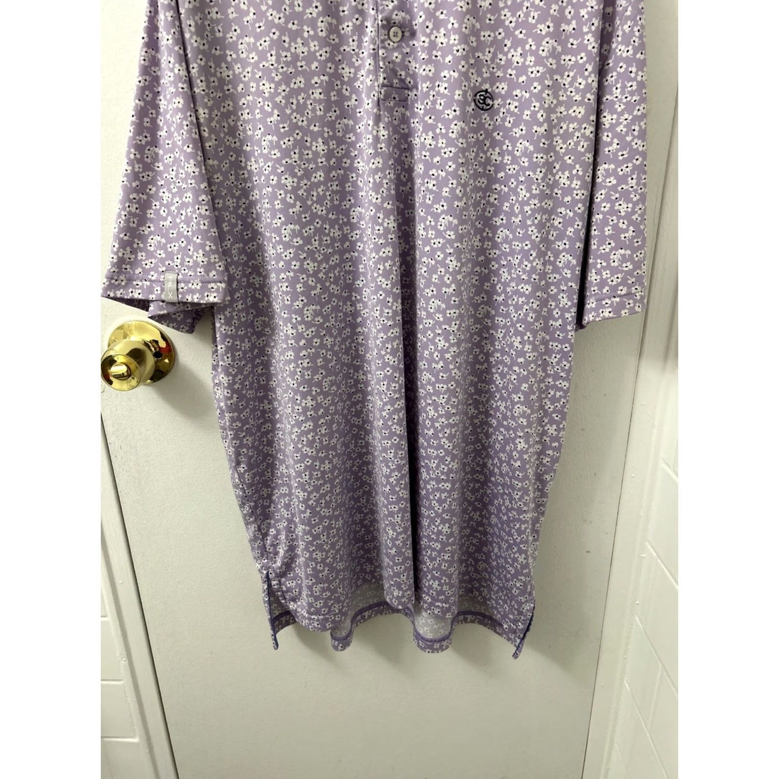 RLX Ralph Lauren RLX Ralph Lauren Polo Shirt Mens Large Purple Floral Wicking Short Sleeve Polo Golf Logo Size US L / EU 52-54 / 3 - 3 Thumbnail