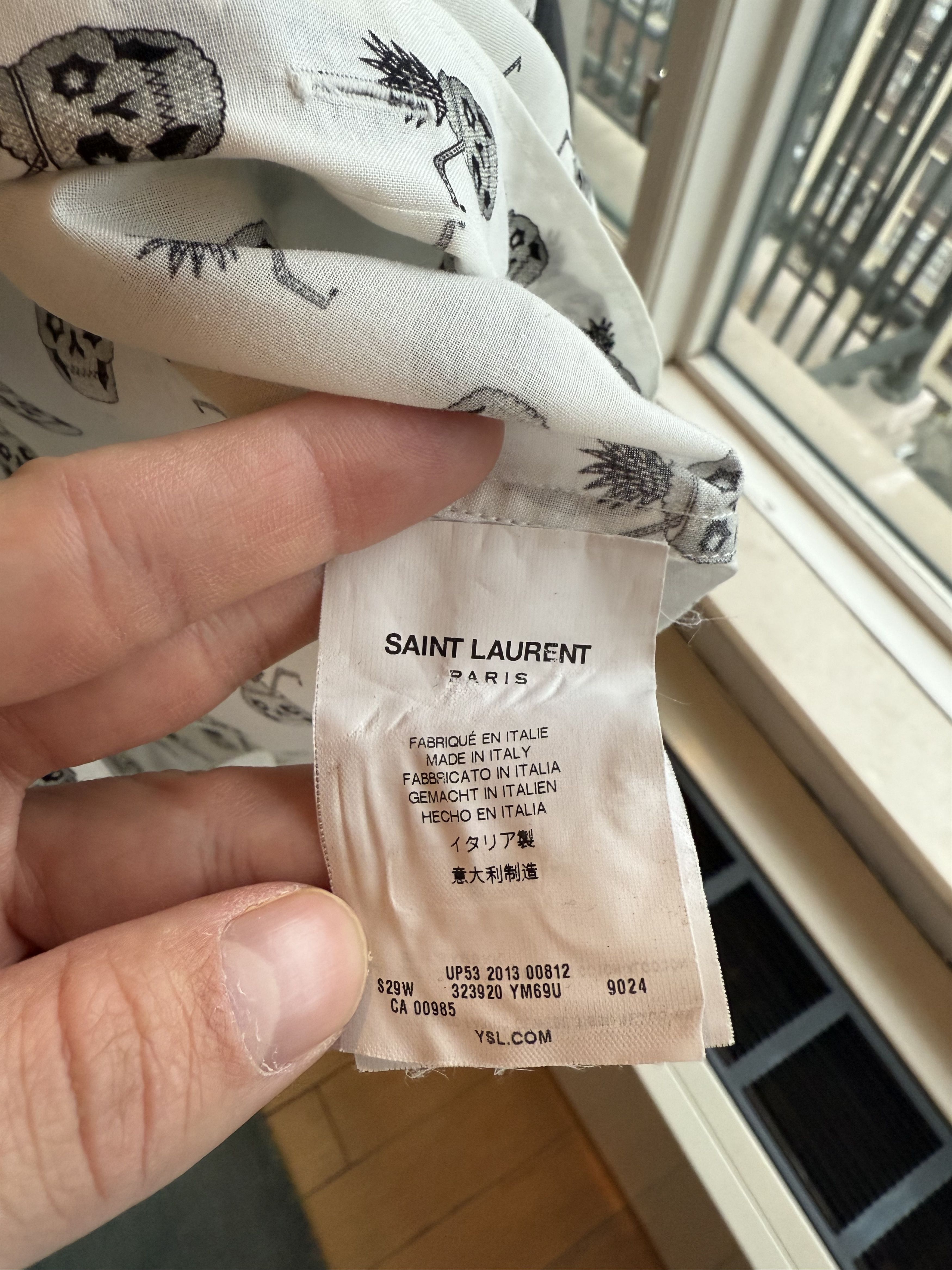 Saint Laurent Paris Saint Laurent 2013 pineapple skull shirt Size US M / EU 48-50 / 2 - 4 Thumbnail