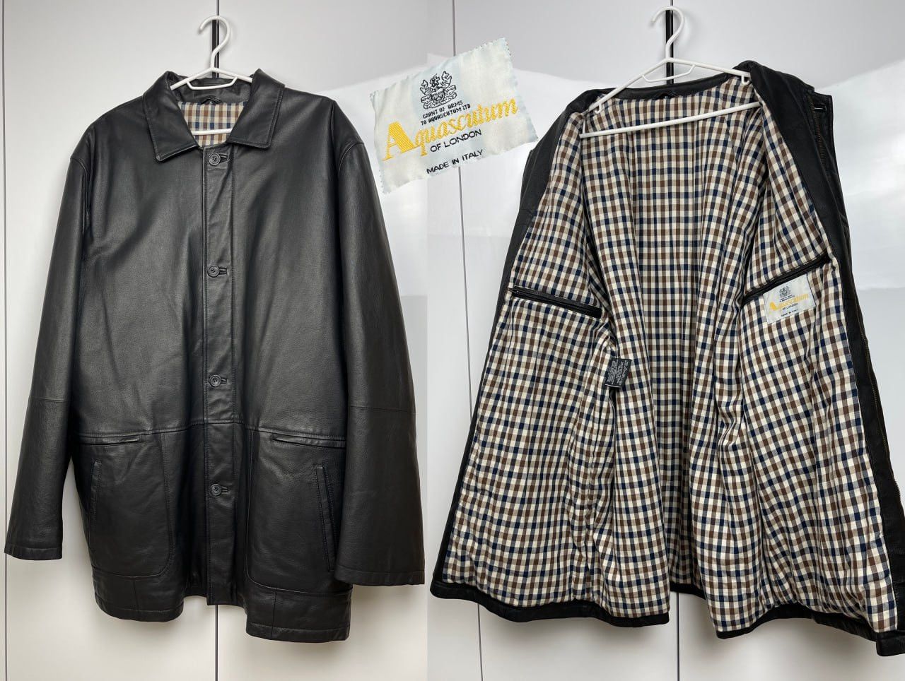 Aquascutum Aquascutum Vintage Leather Jacket Size US XL / EU 56 / 4 - 3 Thumbnail