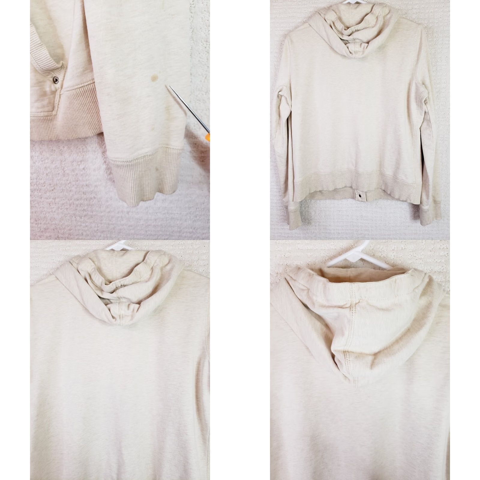 Ralph Lauren Lauren Ralph Lauren Hoodie Jacket Women's L Button Front Logo Beige Solid Hooded Pockets Fall Winter Spring Seasonal Casual Designer Regular Fit Size L / US 10 / IT 46 - 8 Thumbnail