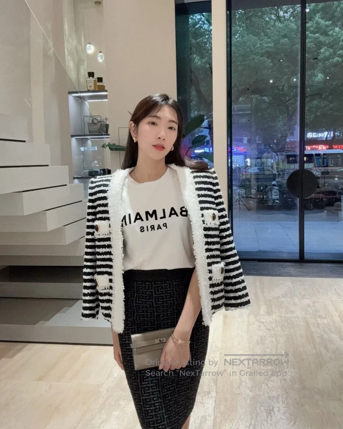 Balmain Balmain Black White Striped Tweed Jacket. Size XS / US 0-2 / IT 36-38 - 9 Thumbnail