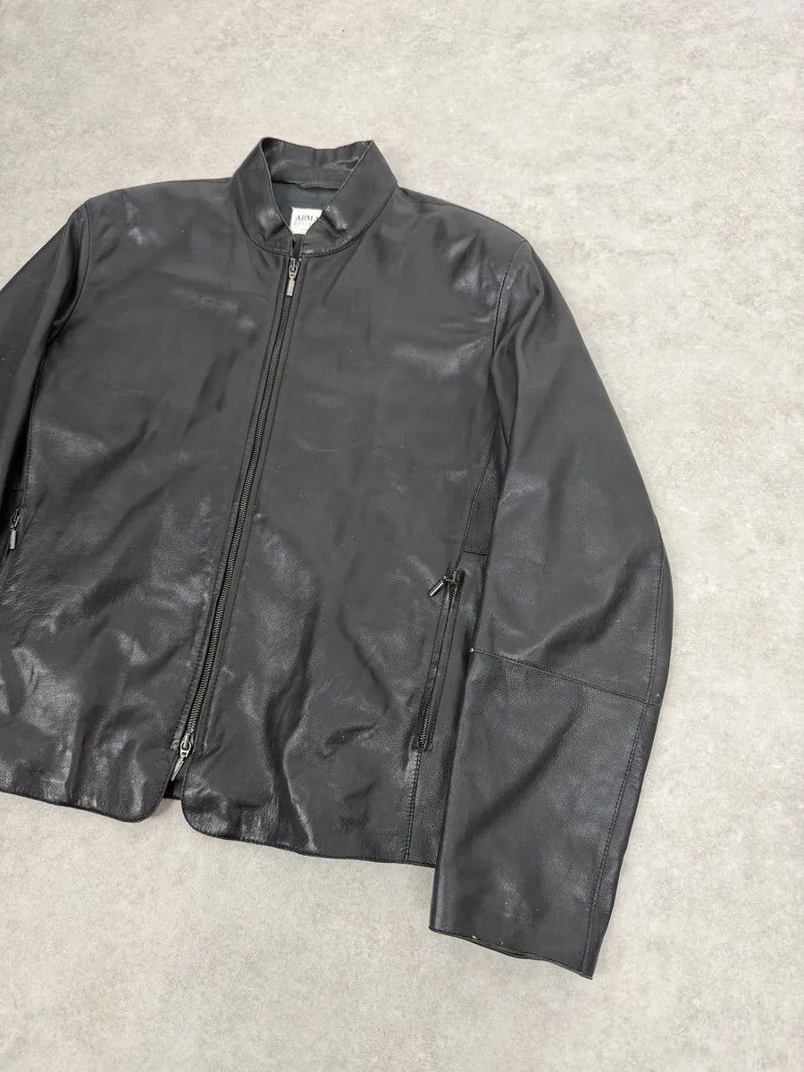 Armani Collezioni 2000s Armani Collezioni Black Leather Jacket Size US M / EU 48-50 / 2 - 8 Thumbnail
